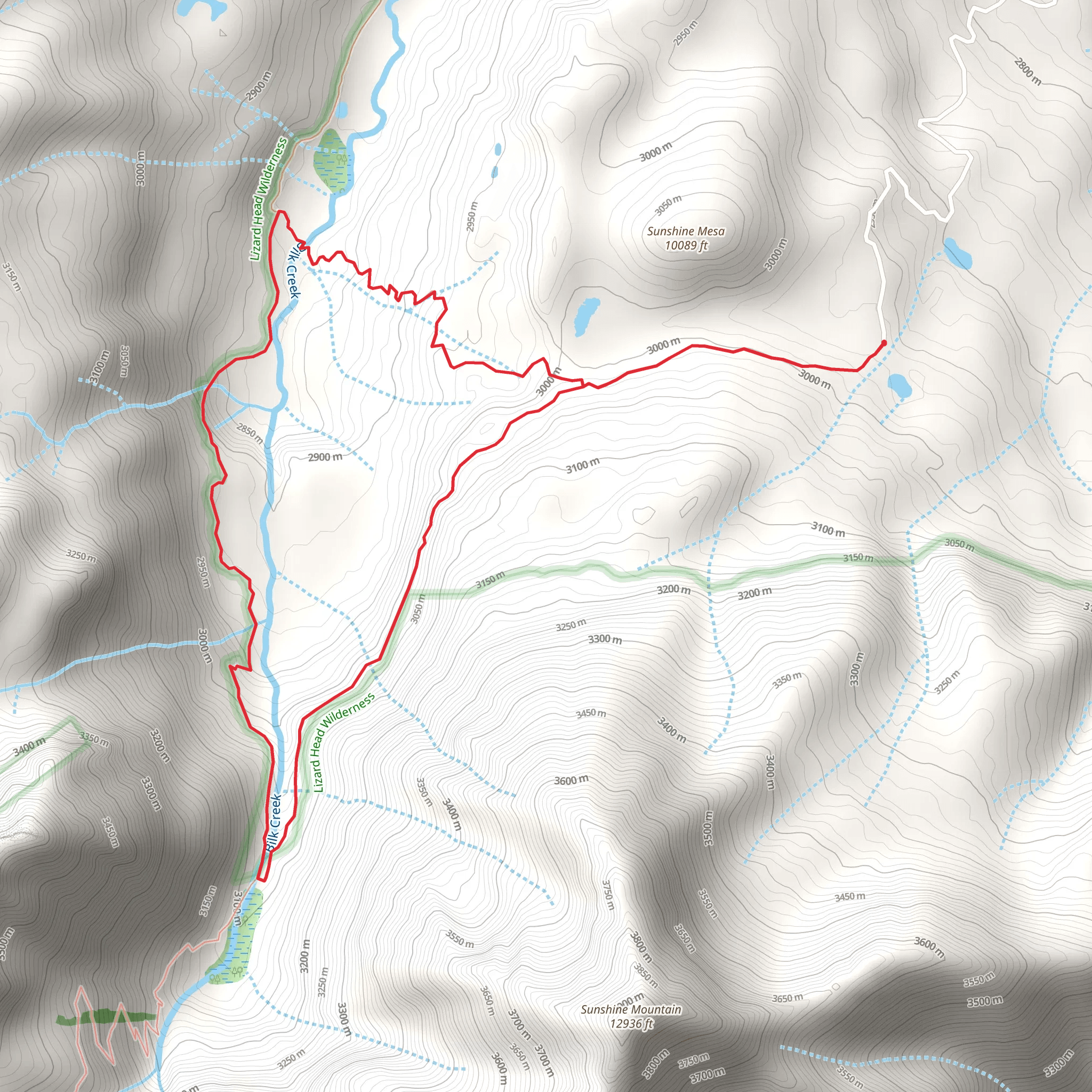 Wilson Mesa Trail and Morning Star Loop Trail mobile static map