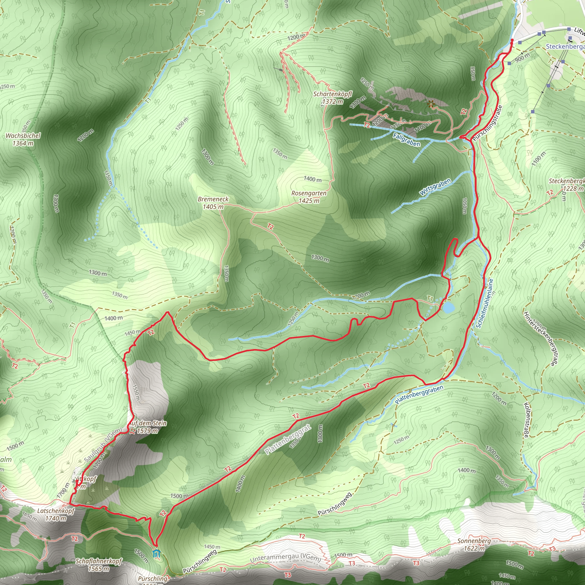Teufelstättkopf Loop via Maximiliansweg mobile static map