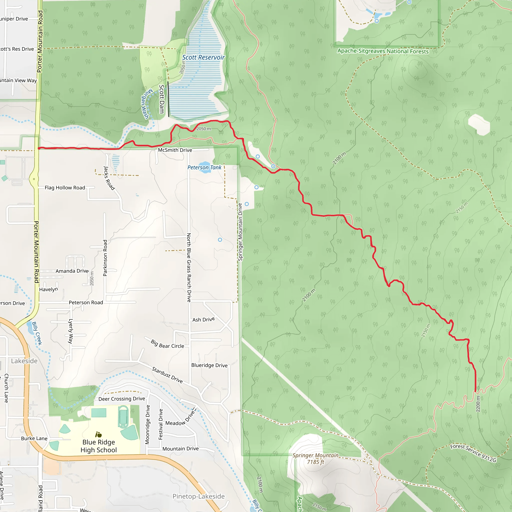 Scott Reservoir - Ice Cave Trail mobile static map