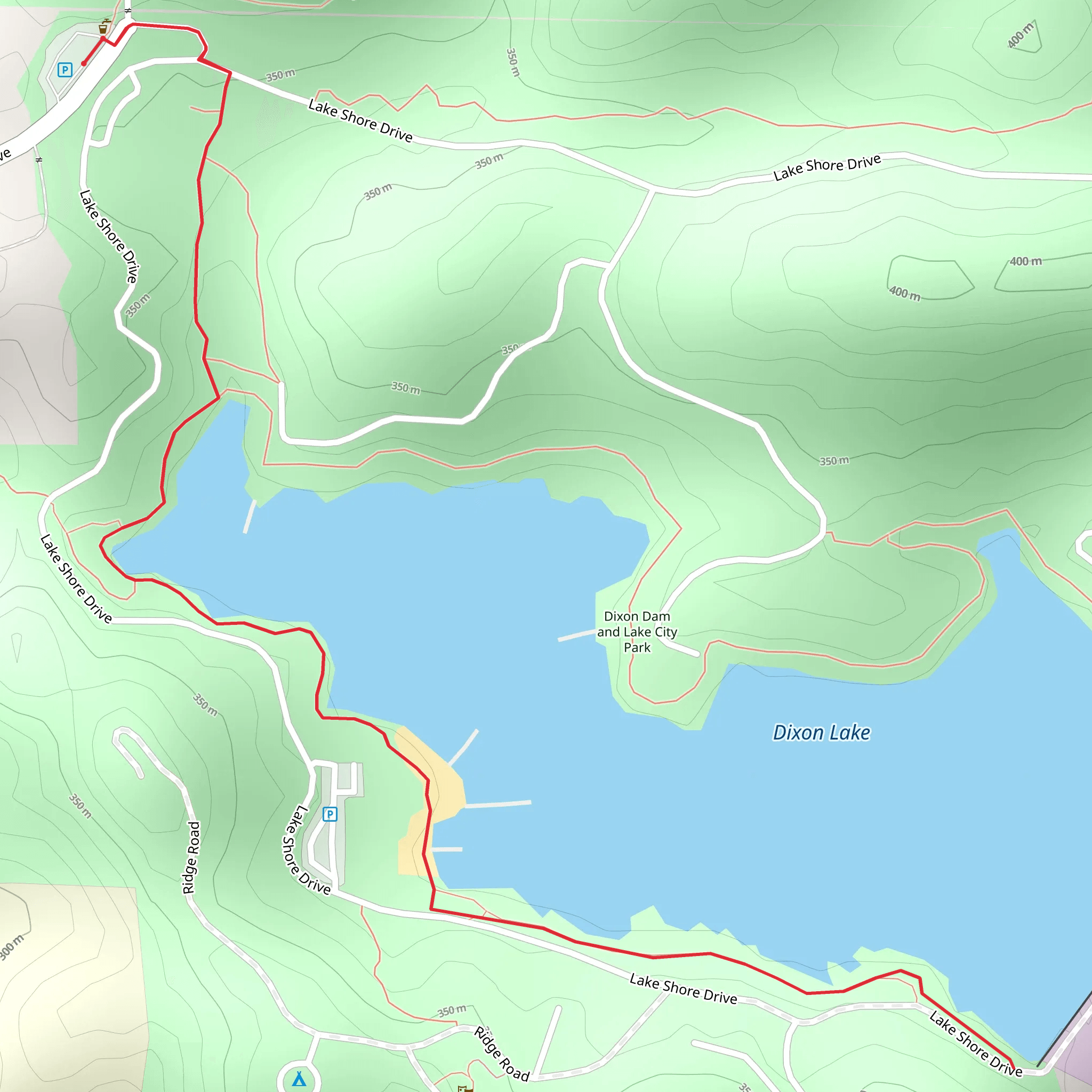 Dixon Lake and Park mobile static map