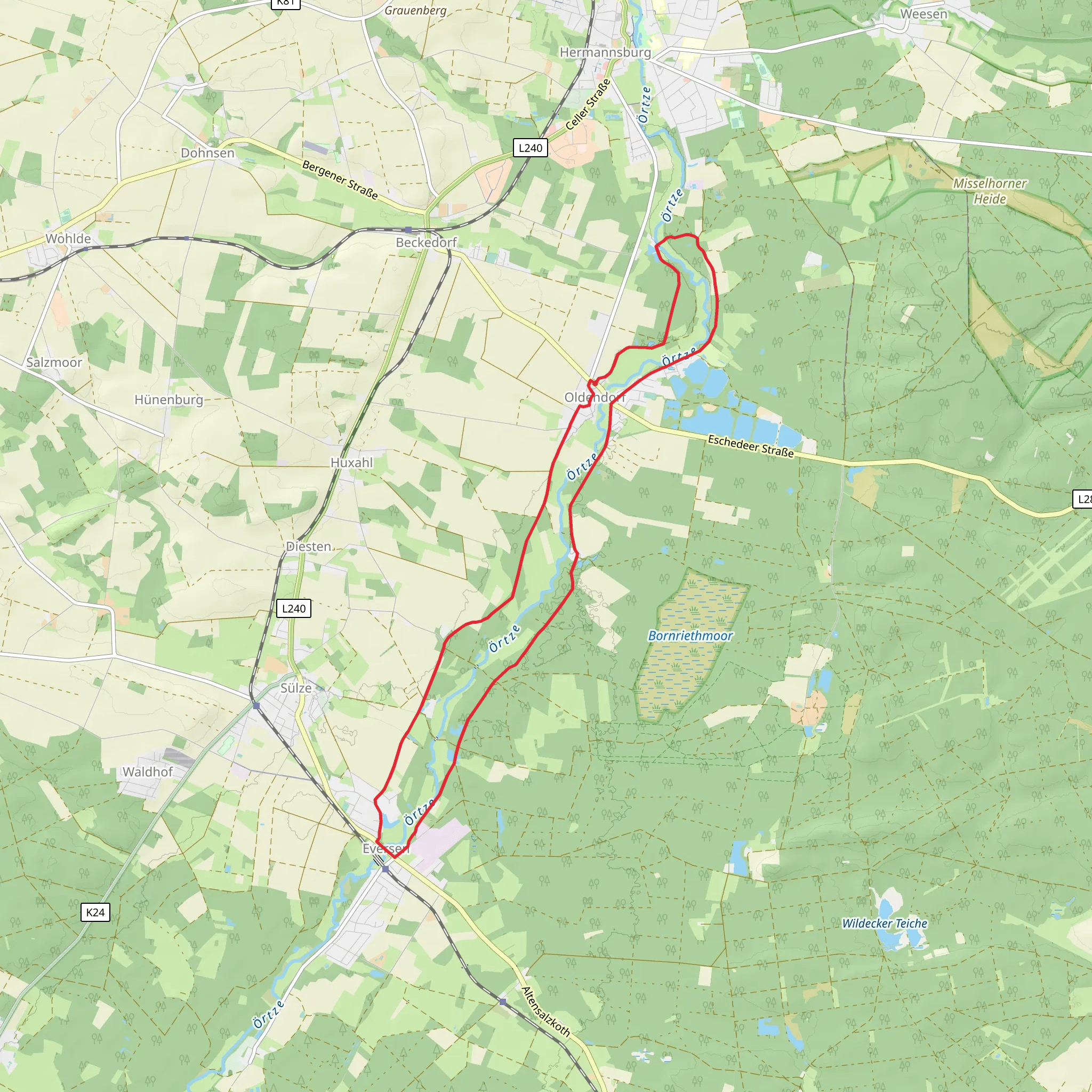 Oldendorf and Eversen Loop mobile static map