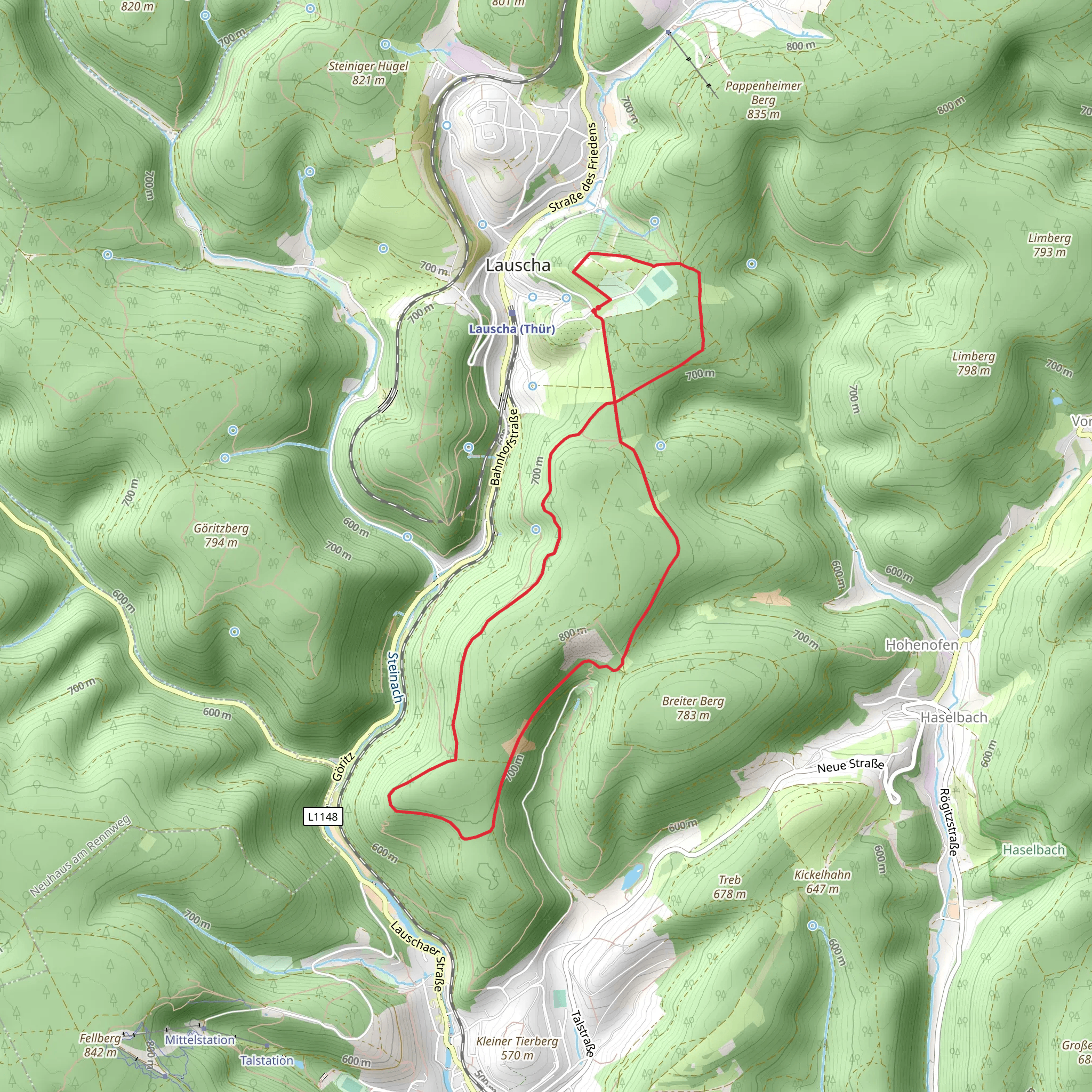 Oberer Bahnweg Loop mobile static map