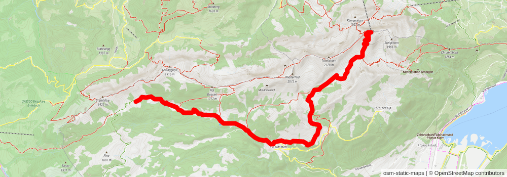 Höhenroute Langis - Pilatus stage 2 Map