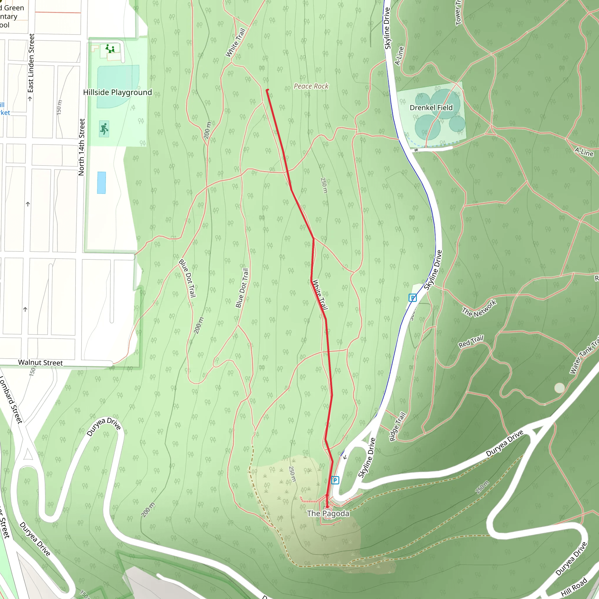White Trail from Skyline Road mobile static map