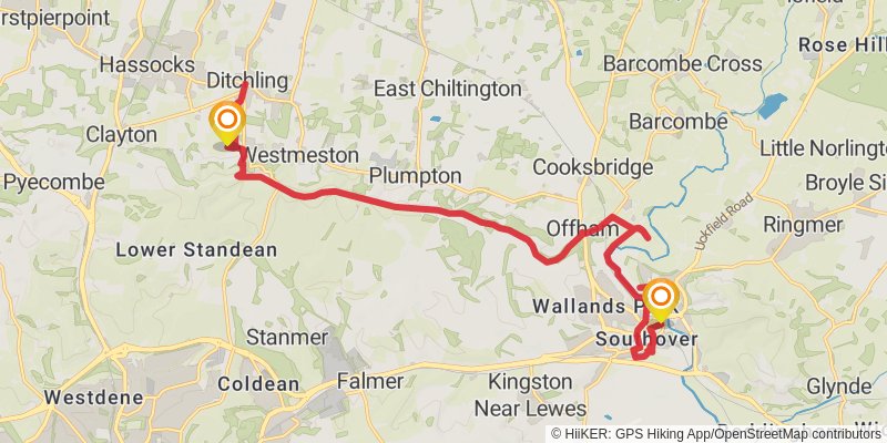 Southampton to Sandwich Walk stage 9 Map