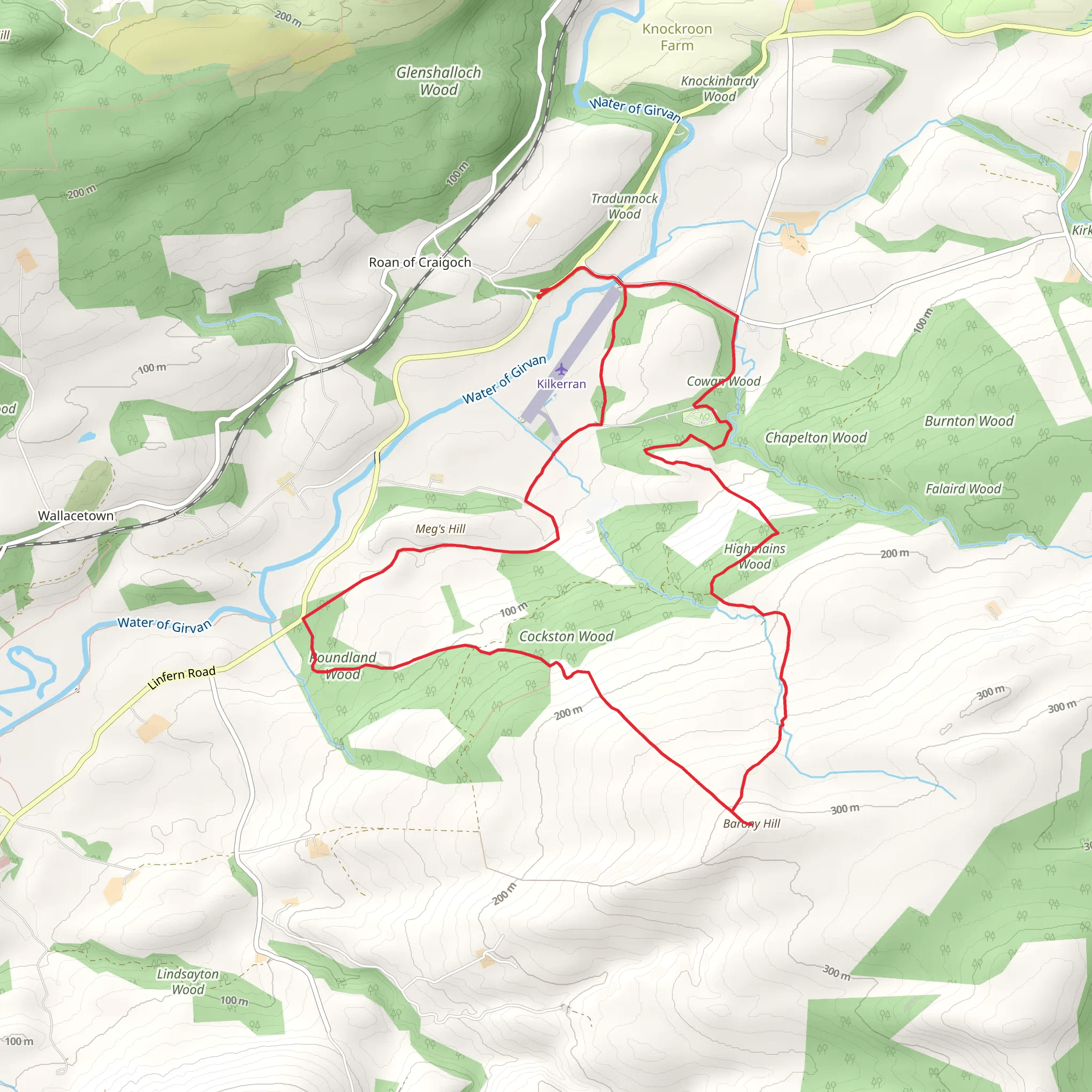 Barony hill from Ruglen mobile static map