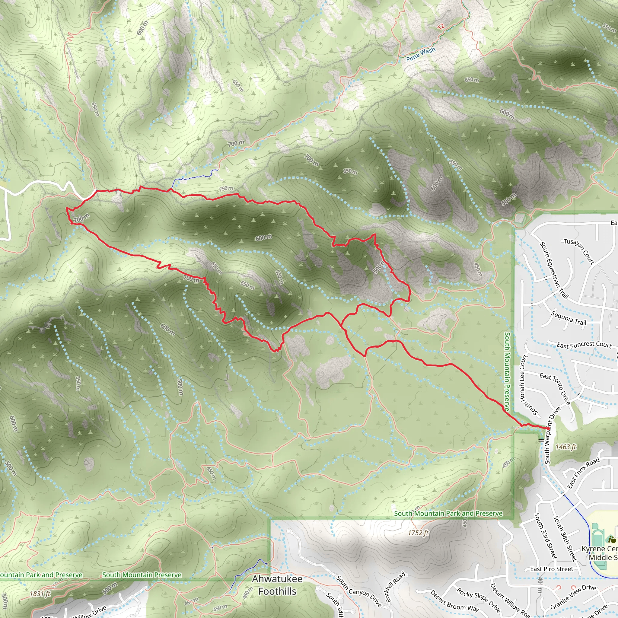 Warpaint North, Old Man and Corona de Loma Loop Trail mobile static map