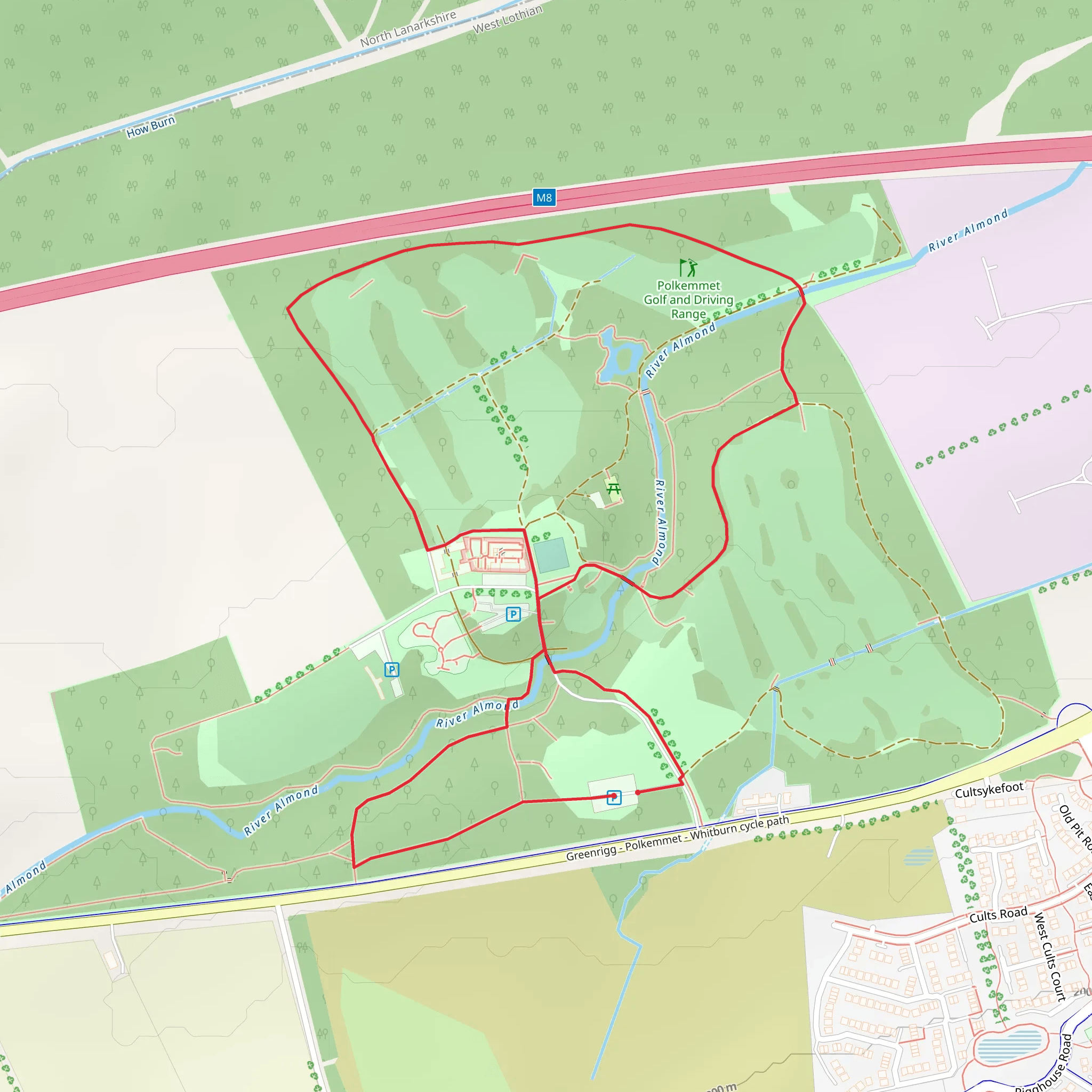 Polkemmet Country Park Loop mobile static map