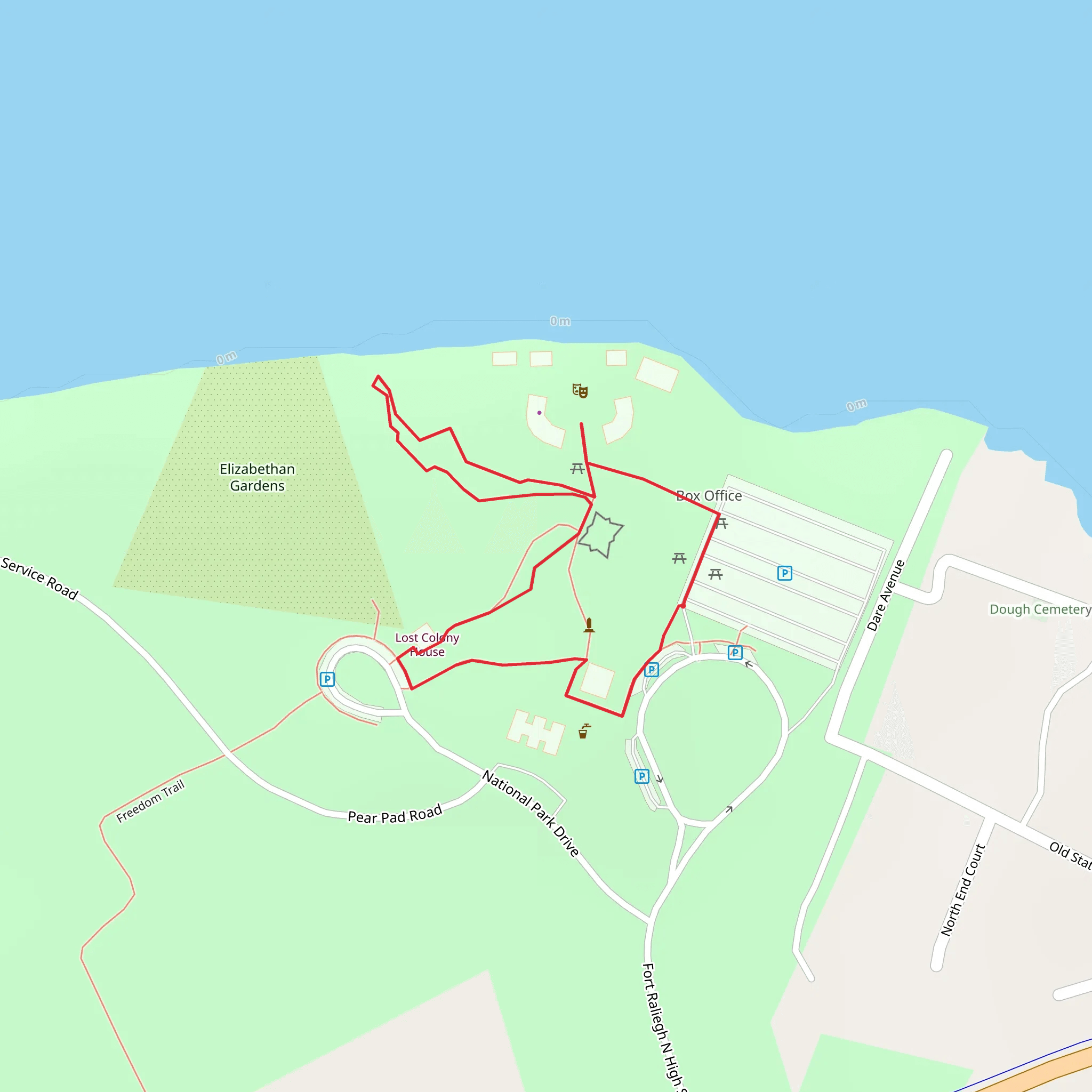 Lindsay Warren Visitor Center Loop mobile static map