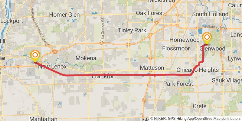 American Discovery Trail - North stage 14 Map