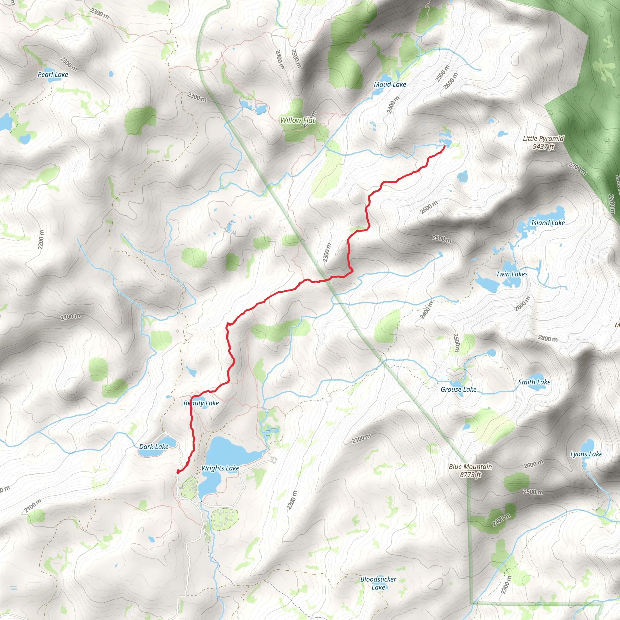 Gertrude Lake and Beauty Lake via Rockbound Trail mobile static map