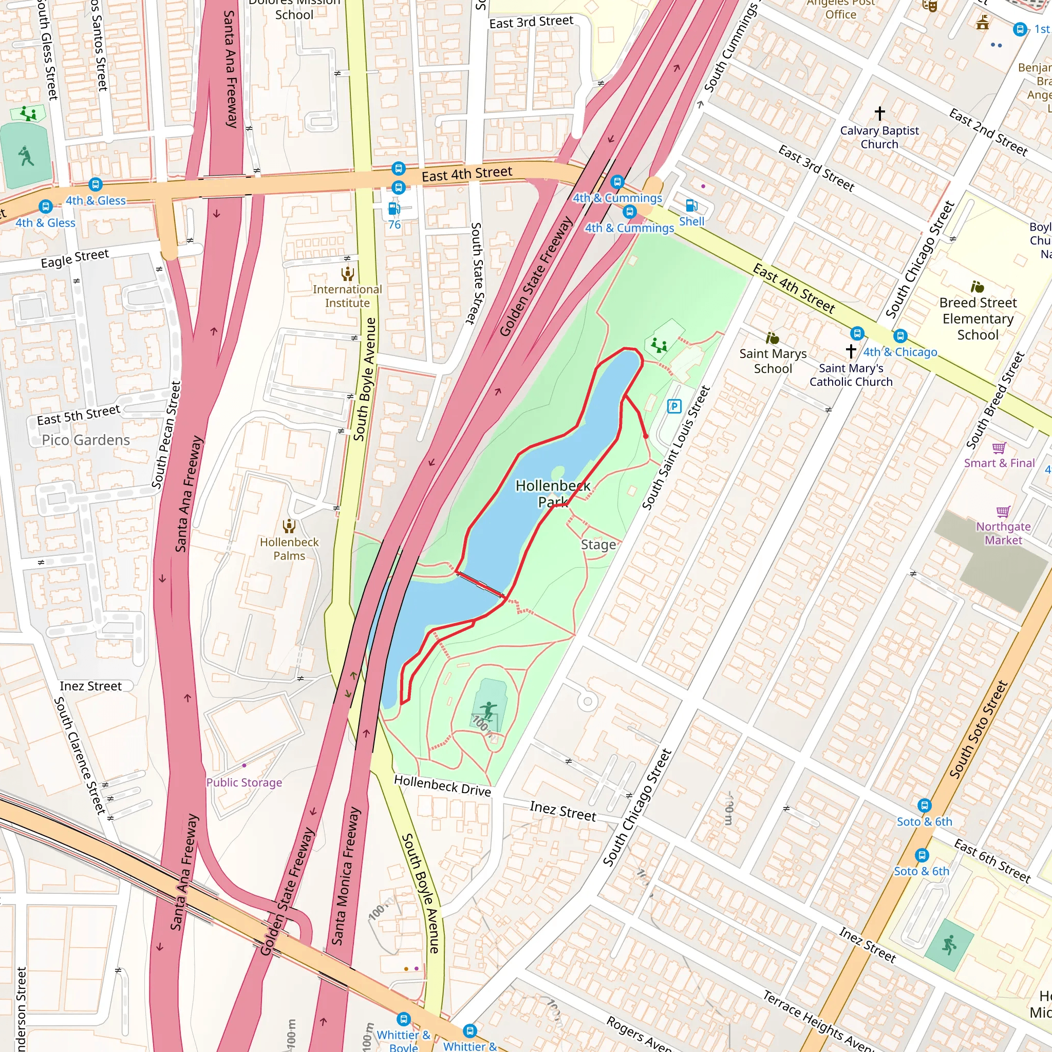 Hollenbeck Lake Loop mobile static map