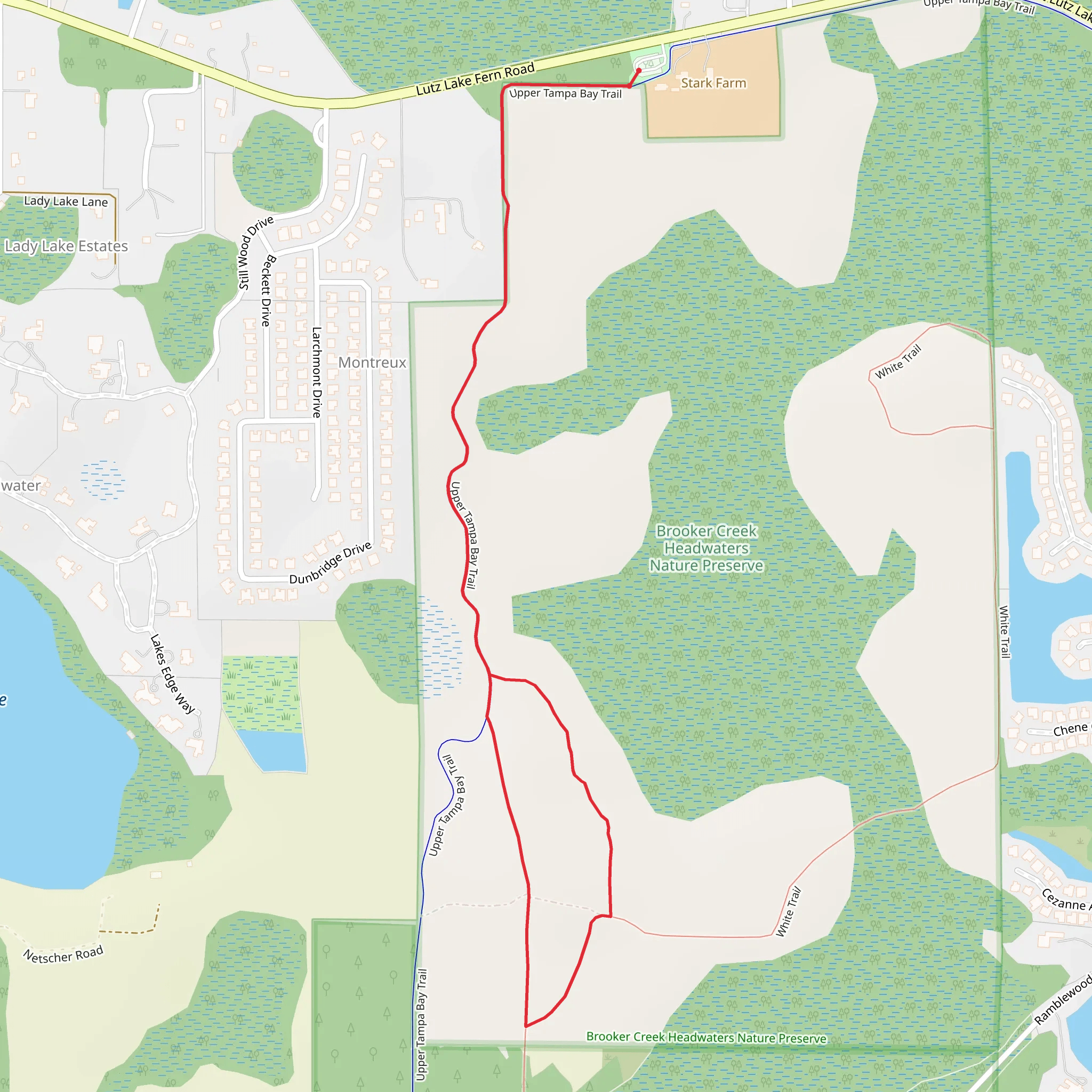 Blue Loop via Upper Tampa Bay Trail mobile static map