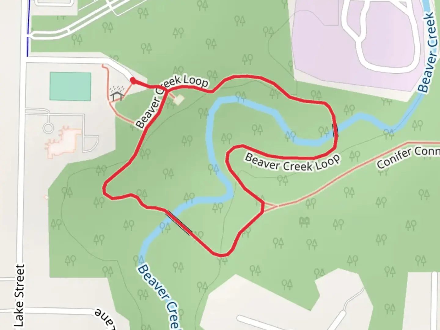 An image depicting the trail Beaver Creek Loop and its surrounding area.