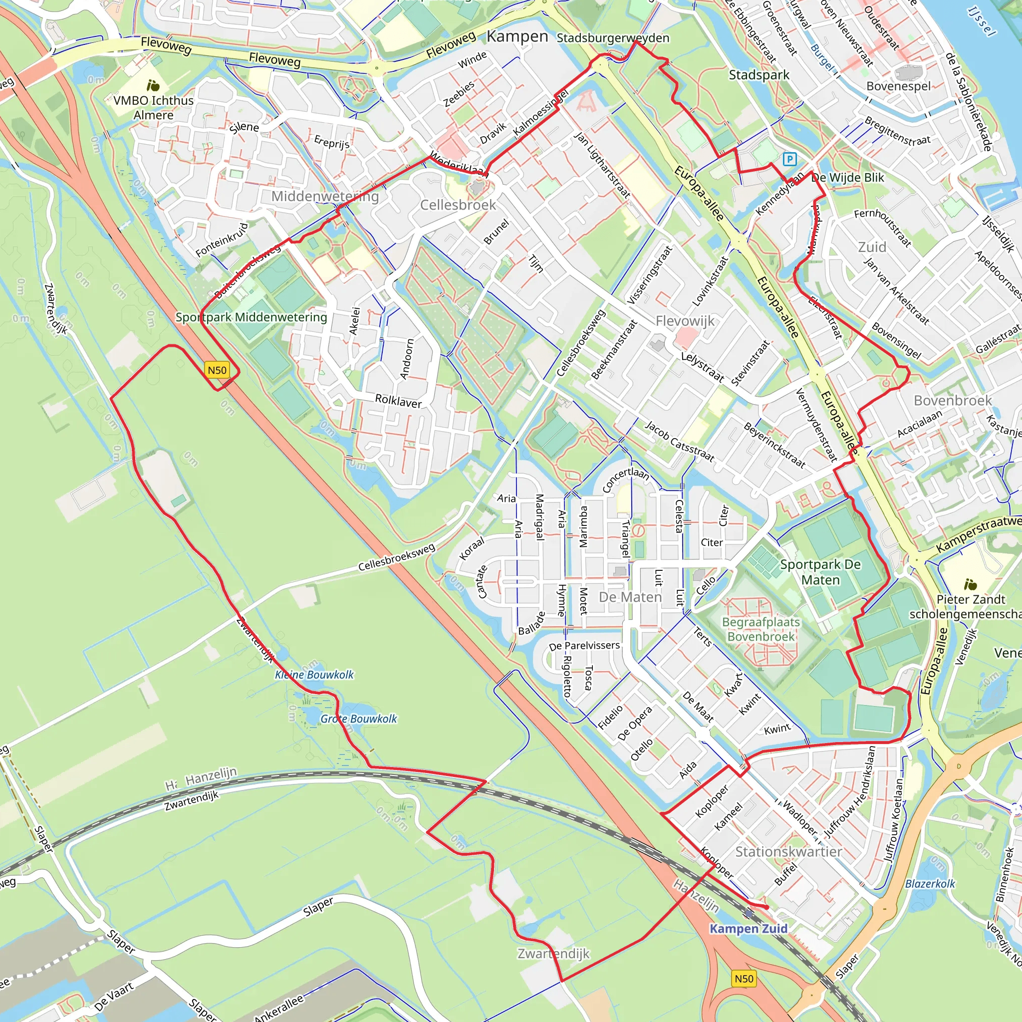 Seinerkoil, Grote Bouwkolk and Polder Broeken Loop mobile static map