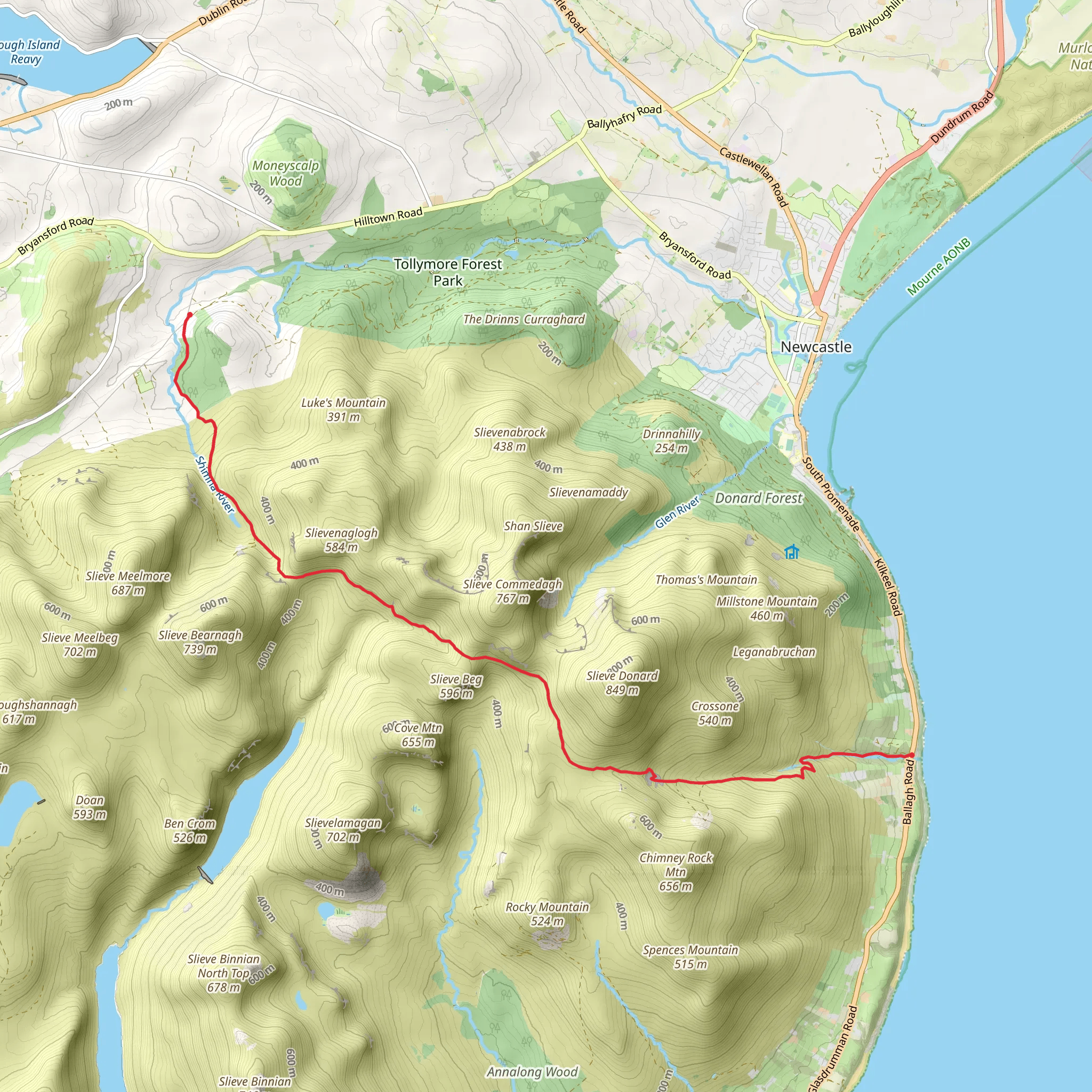 Trassey to Bloody Bridge mobile static map