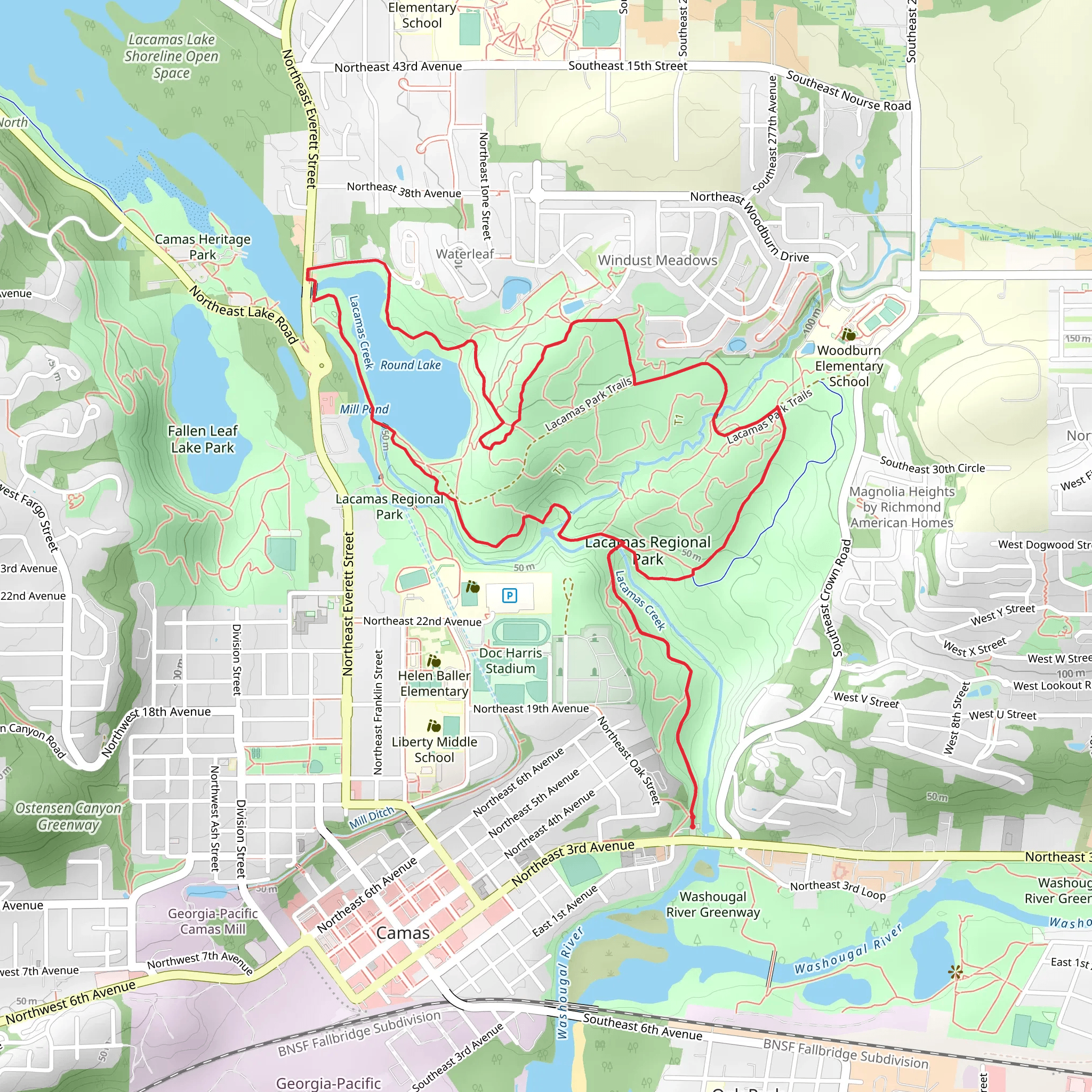 Round Lake via Lake to Lake Trail mobile static map