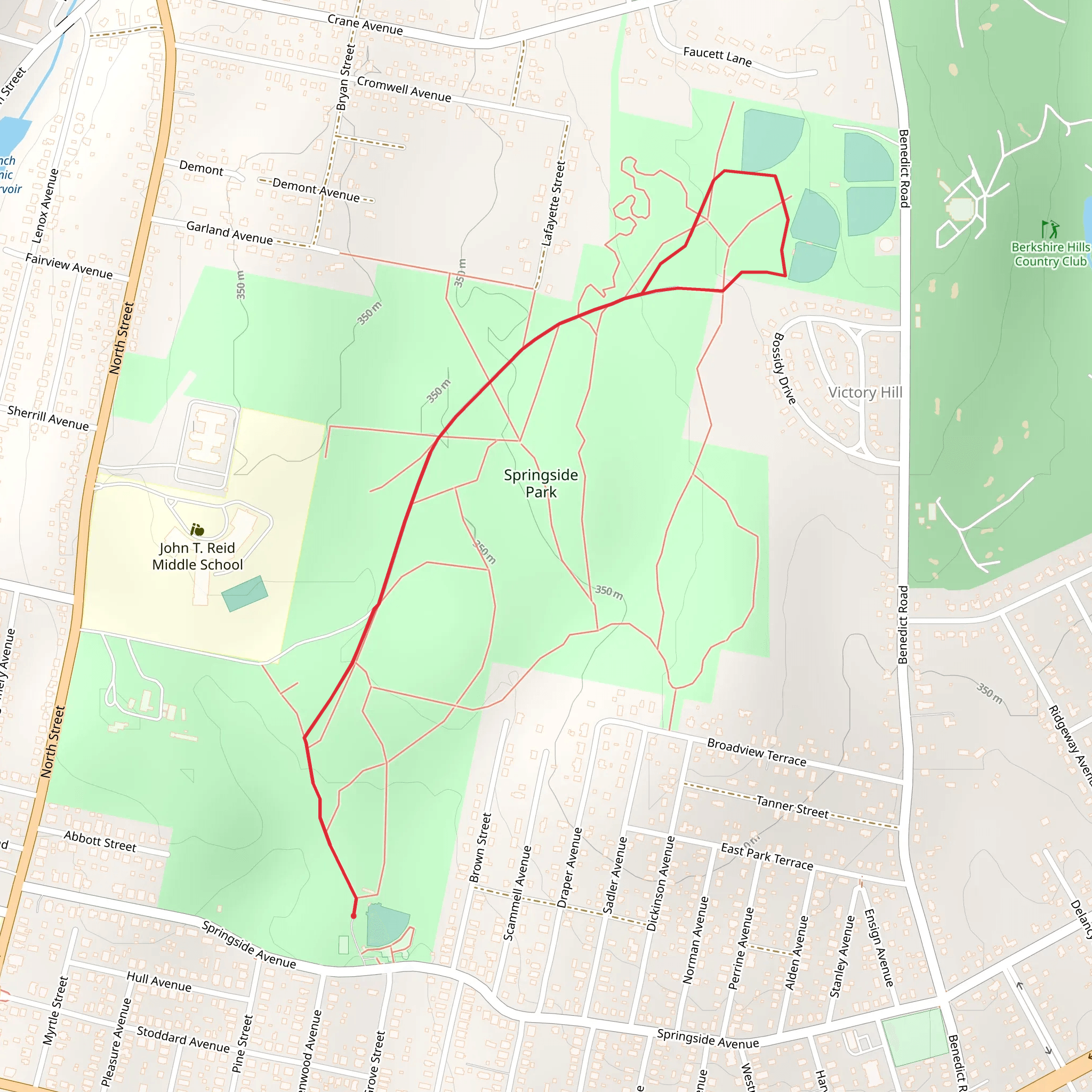 Springside Park Loop from Rotary Park mobile static map