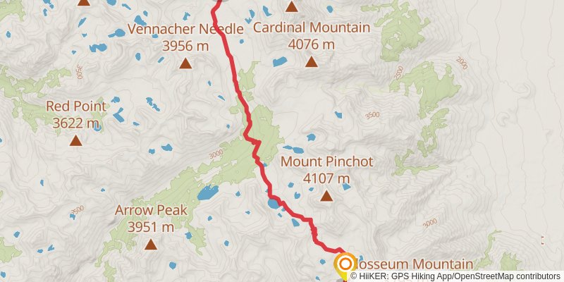 Pacific Crest Trail - Central California stage 16 Map