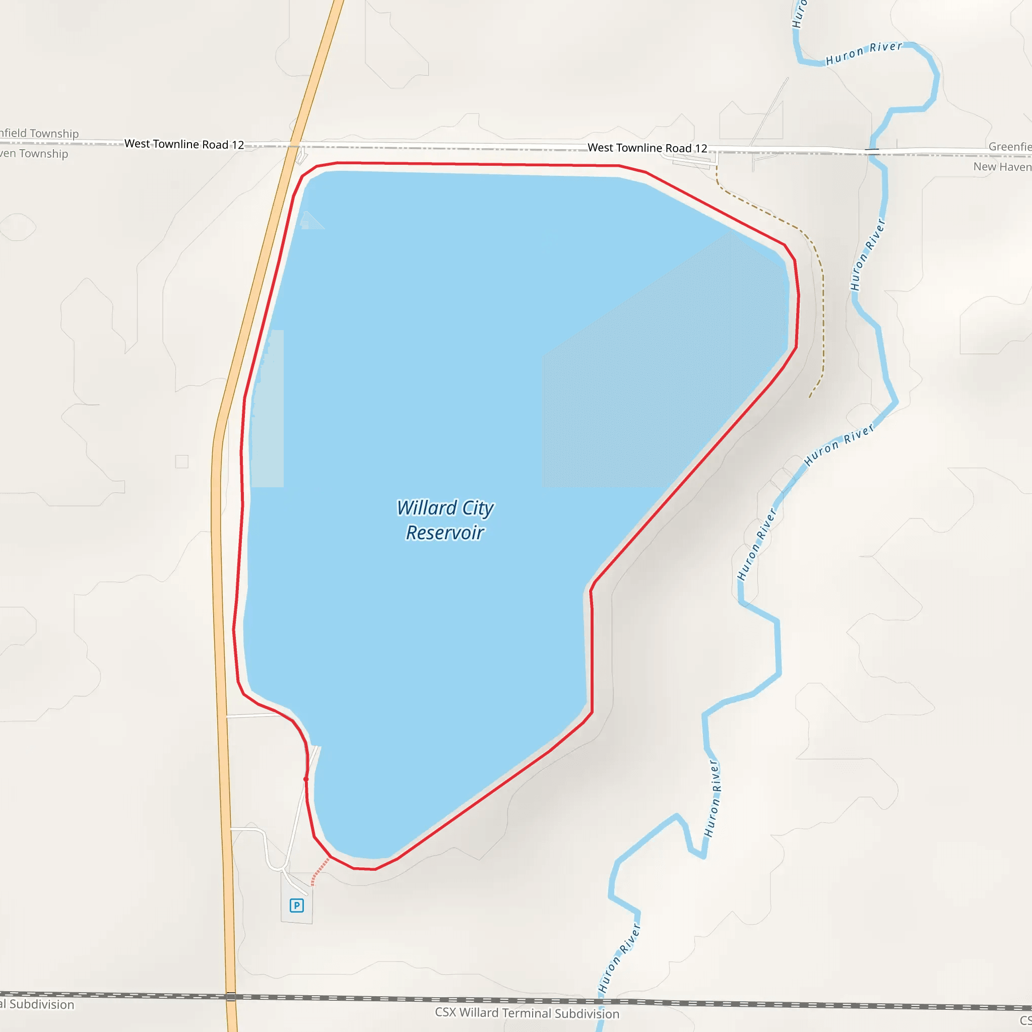 Willard City Reservoir Loop mobile static map