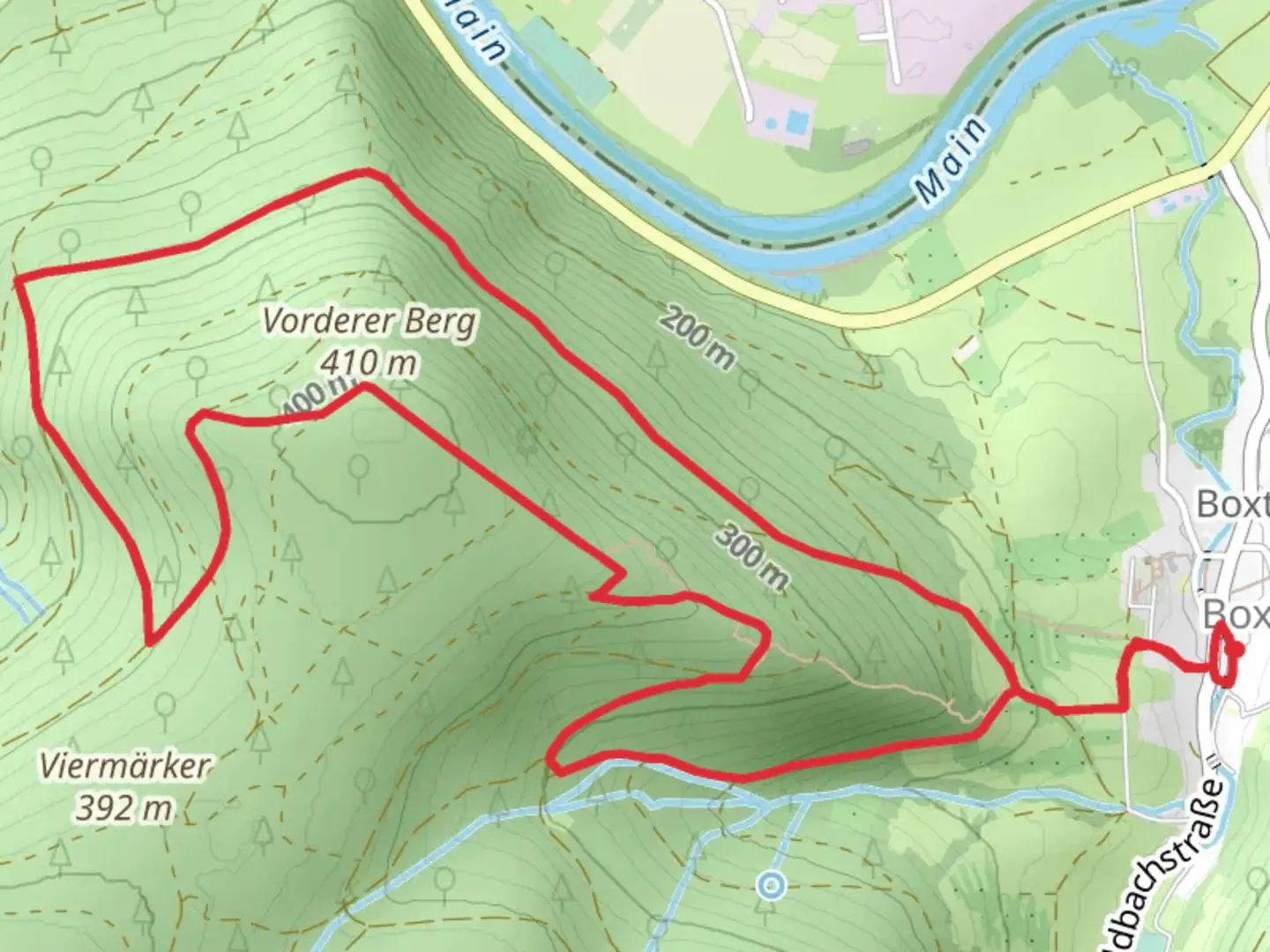 An image depicting the trail Vorderer via Hohenstein Weg and its surrounding area.
