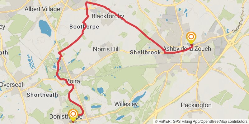 Leicestershire Border Loop Walk stage 16 Map