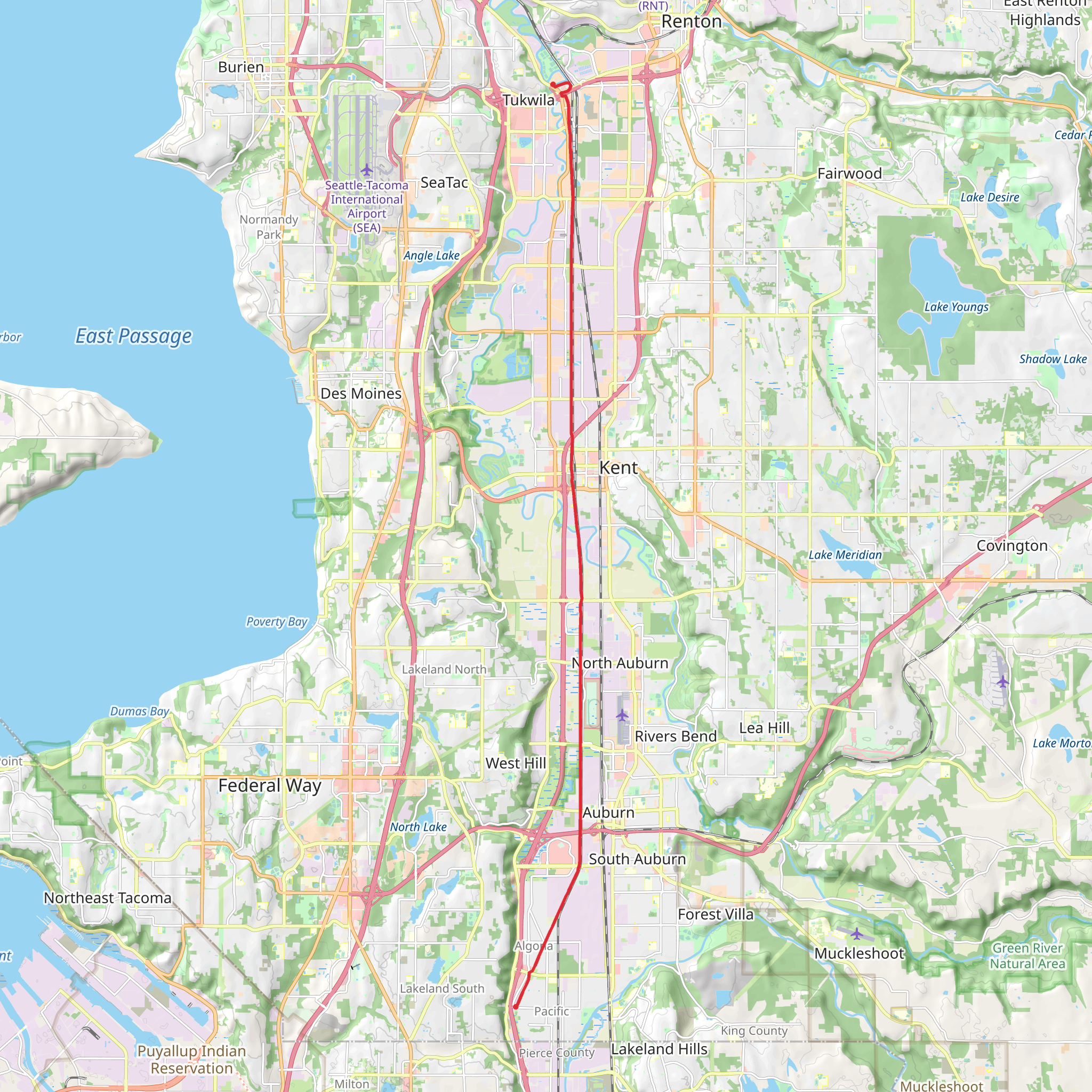 King County Interurban Trail mobile static map