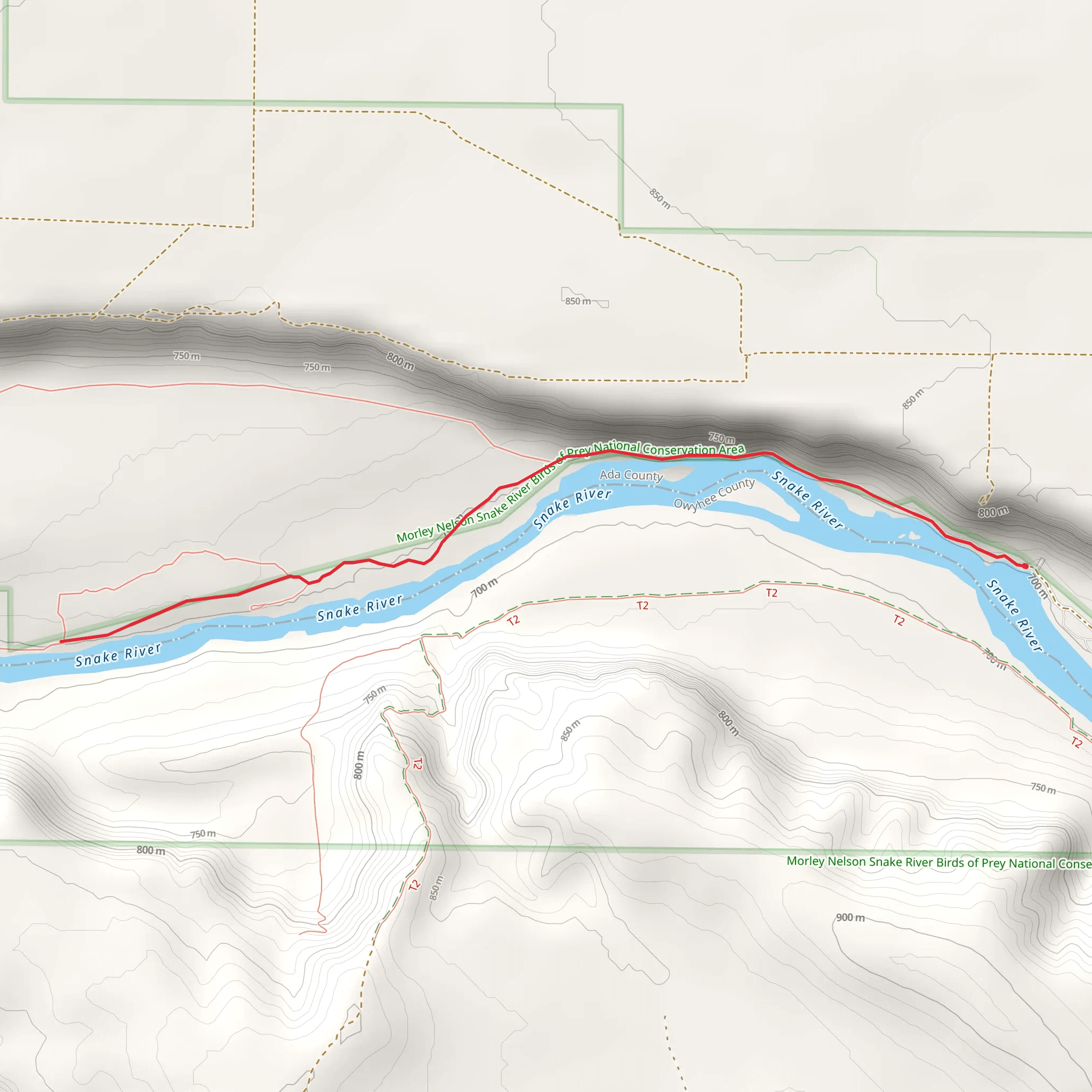 Snake River Out and Back mobile static map