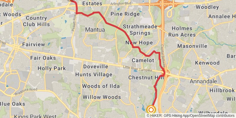 Fairfax Cross Country Trail stage 2 Map
