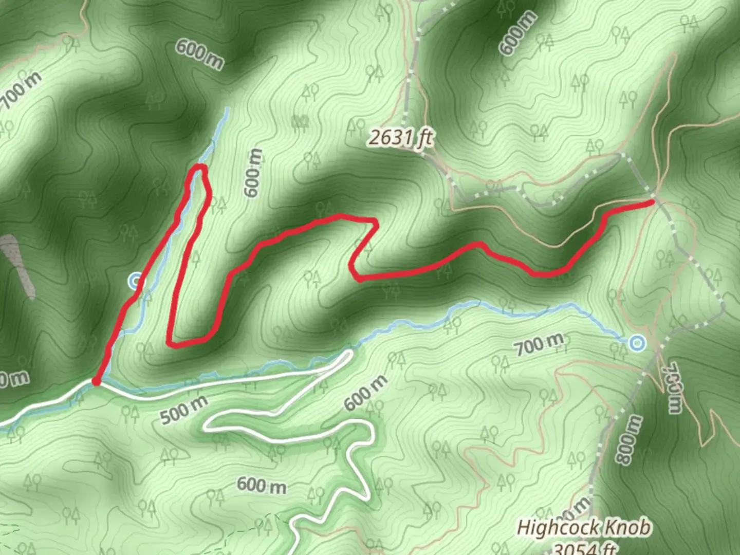 An image depicting the trail Sulphur Spring Trail Out and Back and its surrounding area.