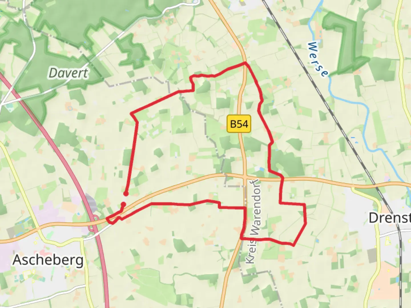 An image depicting the trail Ascheberg East Loop and its surrounding area.