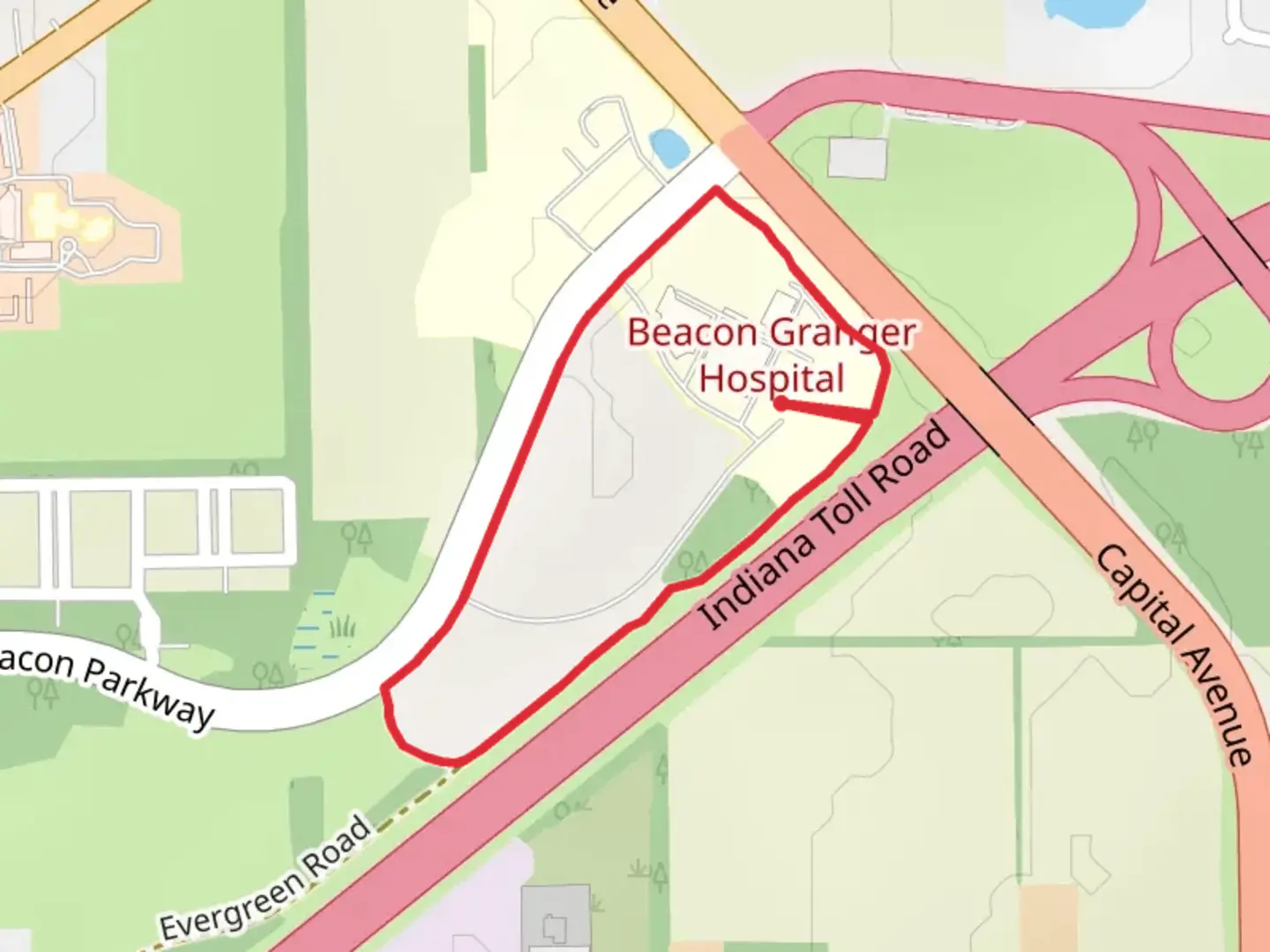 An image depicting the trail Indiana Toll Road Loop and its surrounding area.