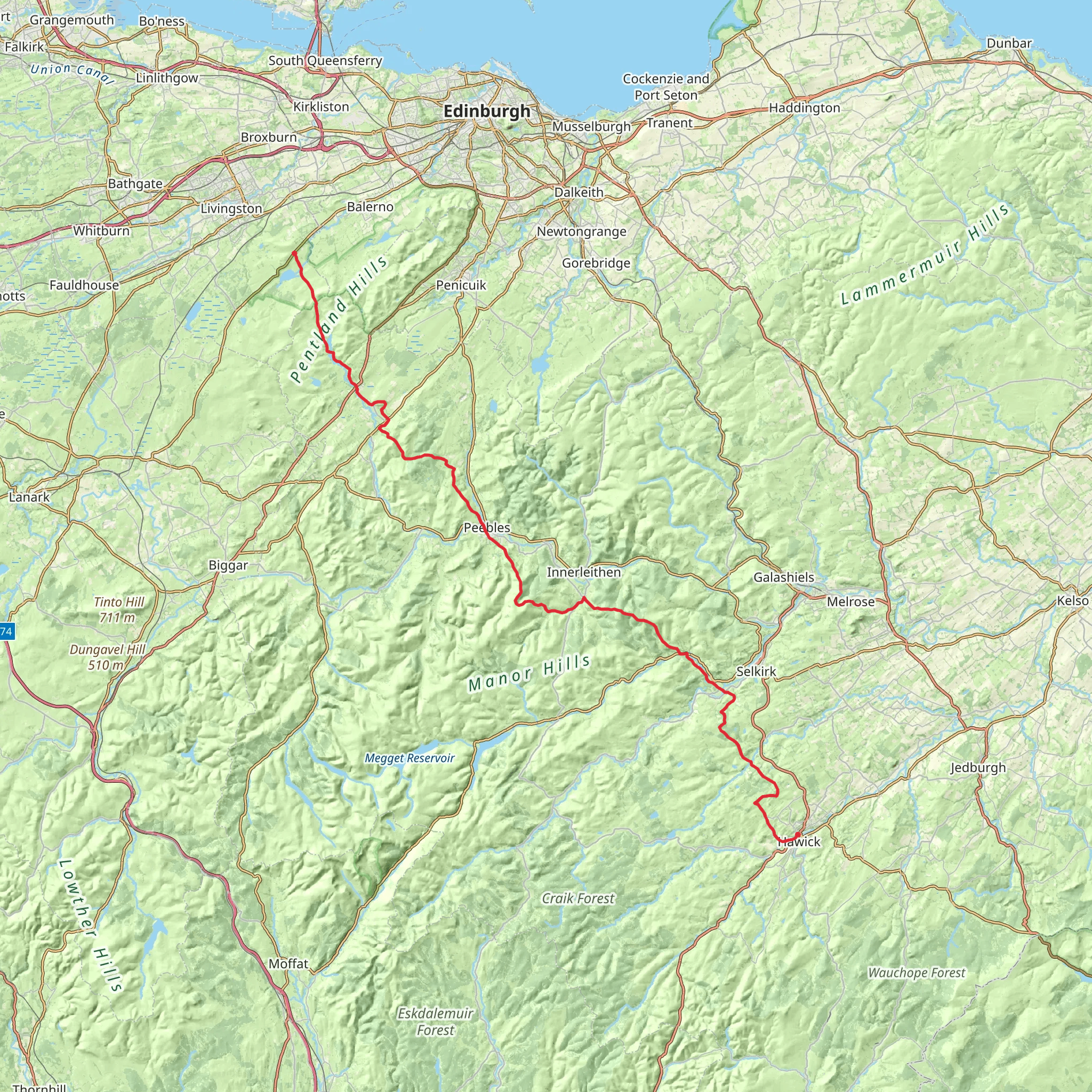 Cross Borders Drove Road mobile static map