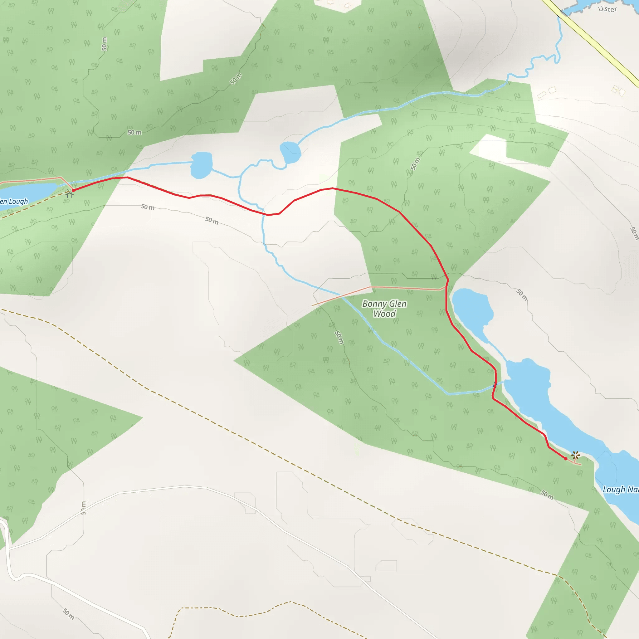 Bonny Glen Wood - Lough Namanlagh Trail mobile static map