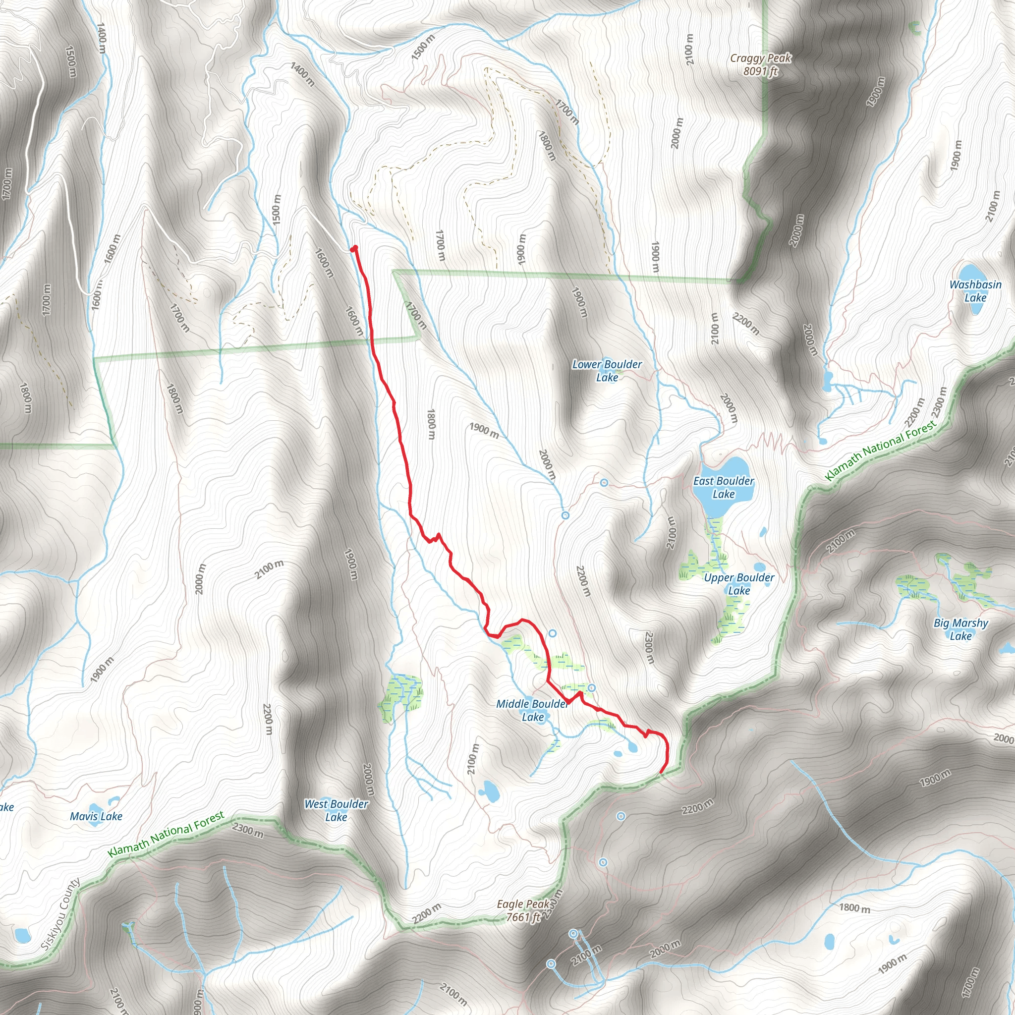 Middle Boulder Trail mobile static map