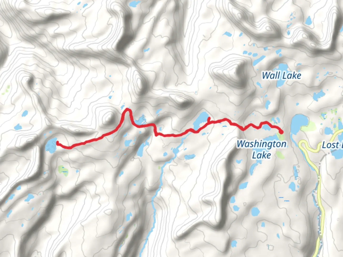 An image depicting the trail Lakes Country Trail and Big Elk Lake Trail and its surrounding area.