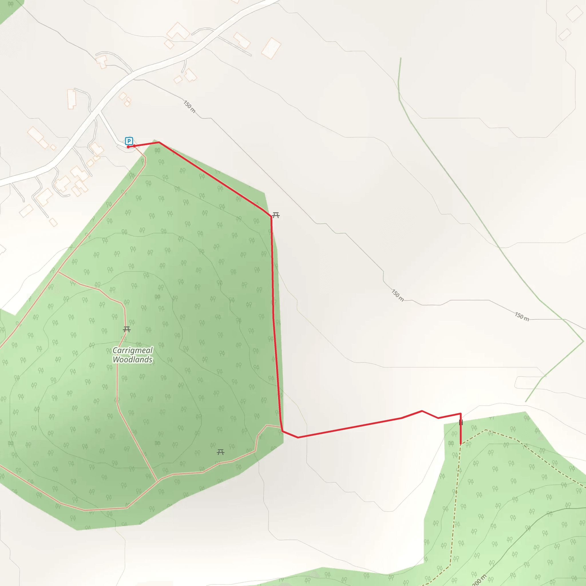Carrigmeal Woodland Loop - Milos mobile static map