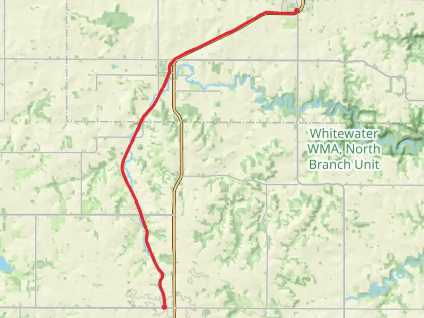 An image depicting the trail Great River Ridge State Trail and its surrounding area.