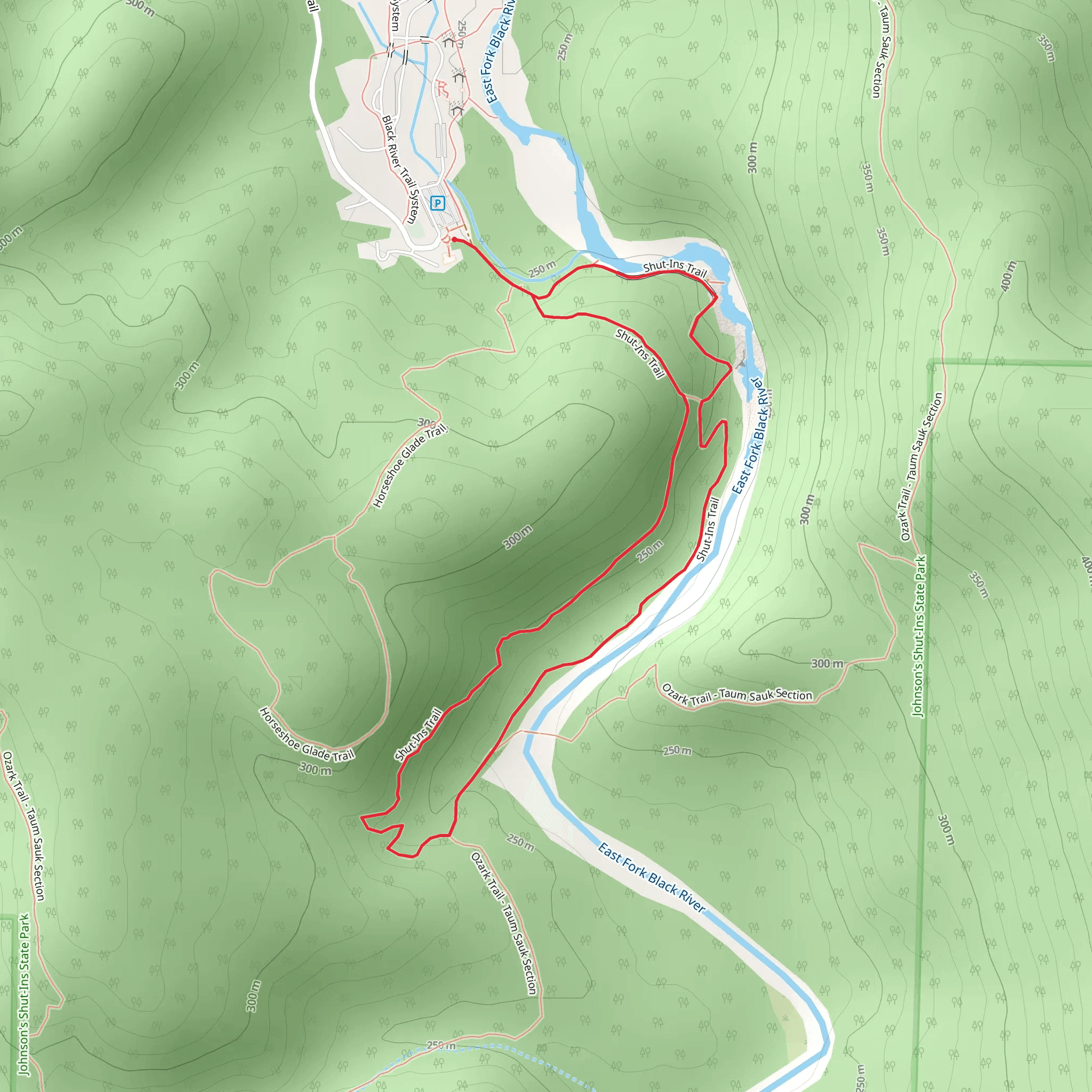 Shut-Ins Loop Trail mobile static map