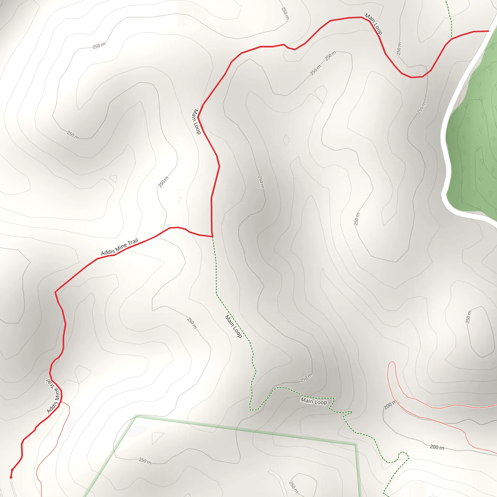 Addis Mine Trail mobile static map