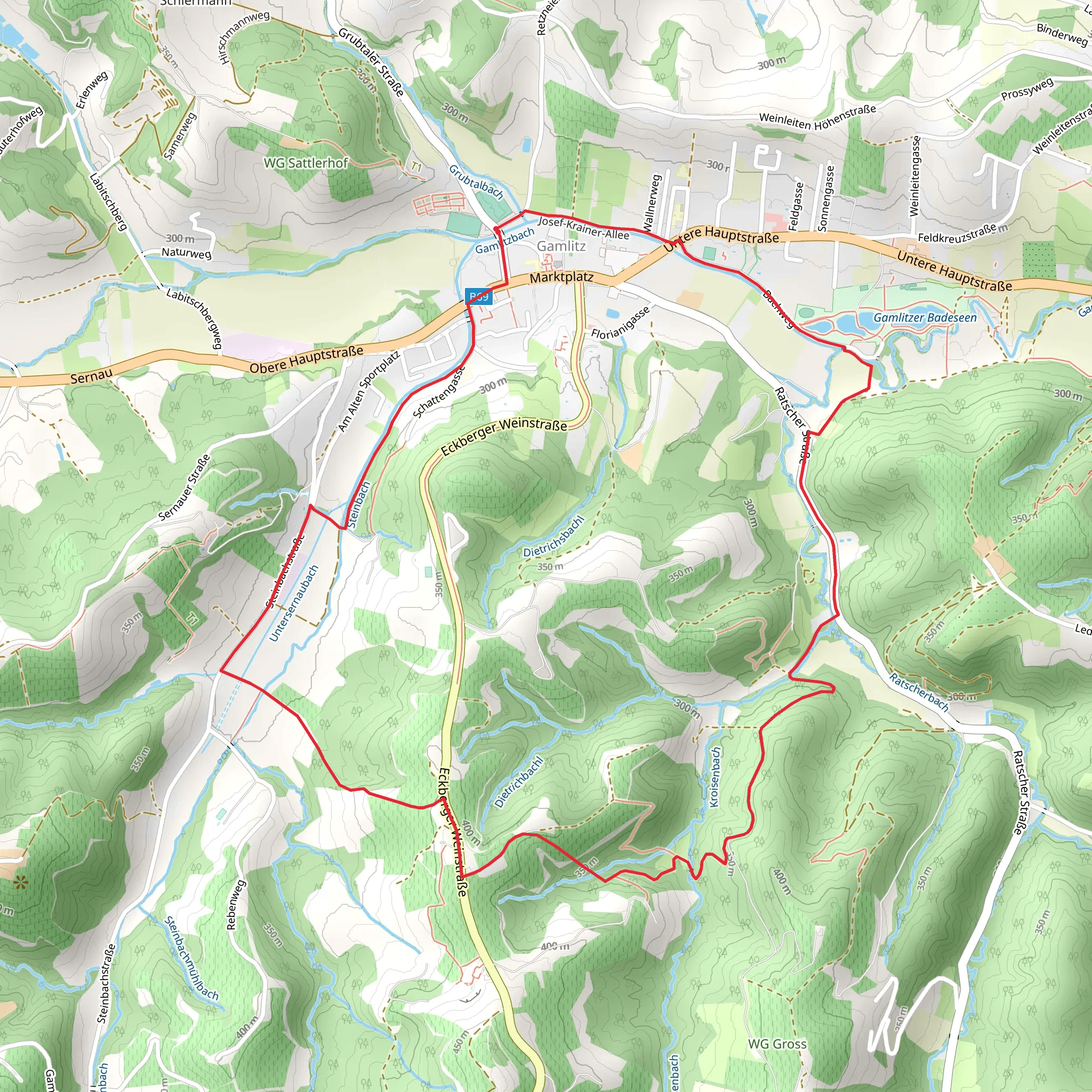 Gamlitz - Gaberhöhe - Steinbach mobile static map