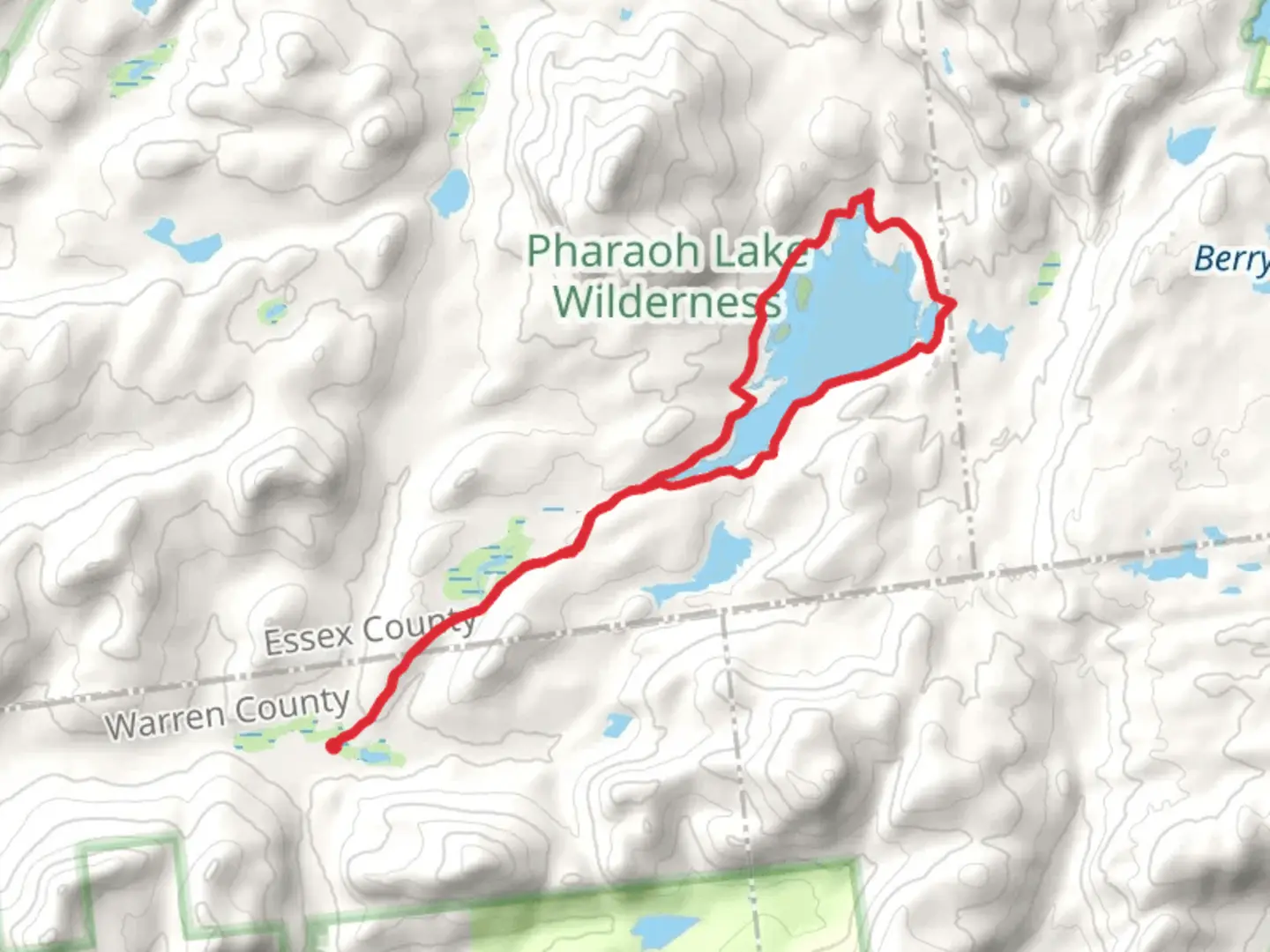 An image depicting the trail Pharaoh Lake Loop via Pharaoh Lake Brook Trail and its surrounding area.
