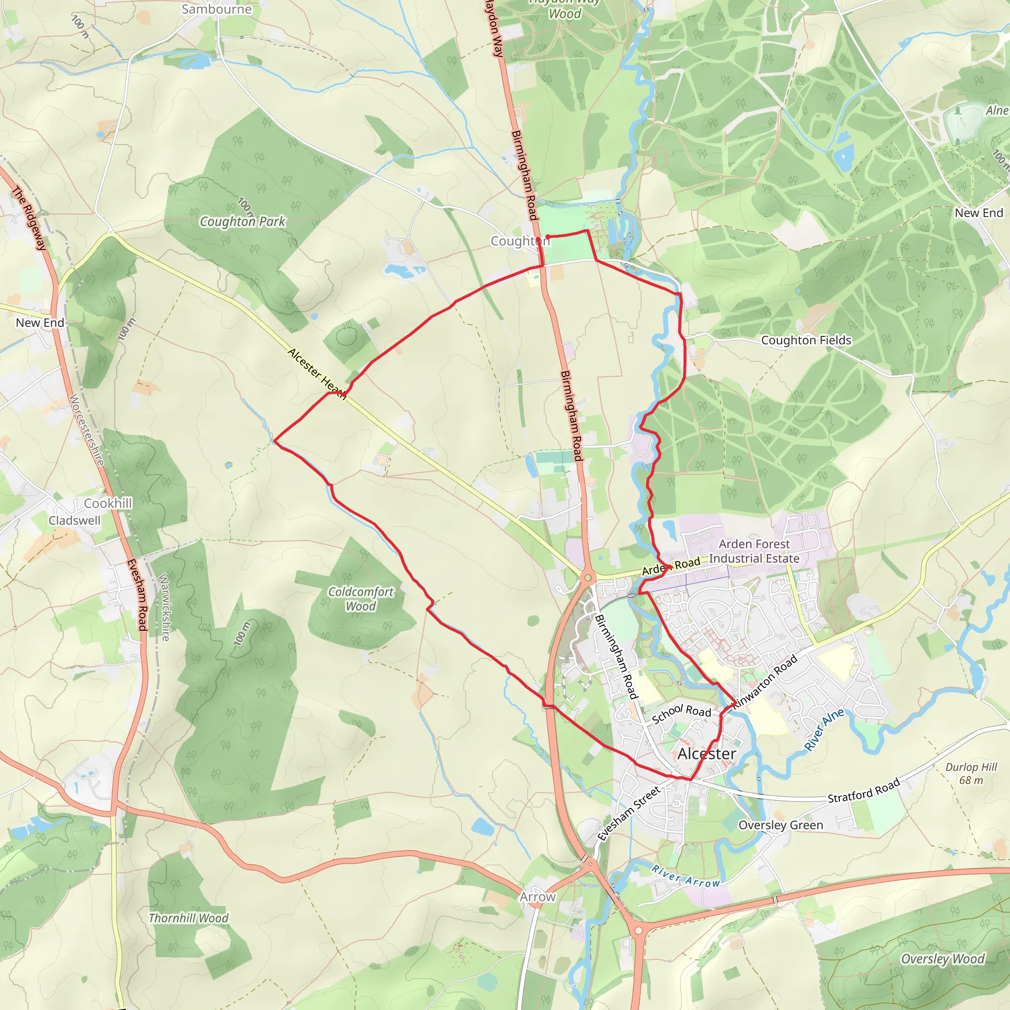Alcester Town and Country Circular mobile static map