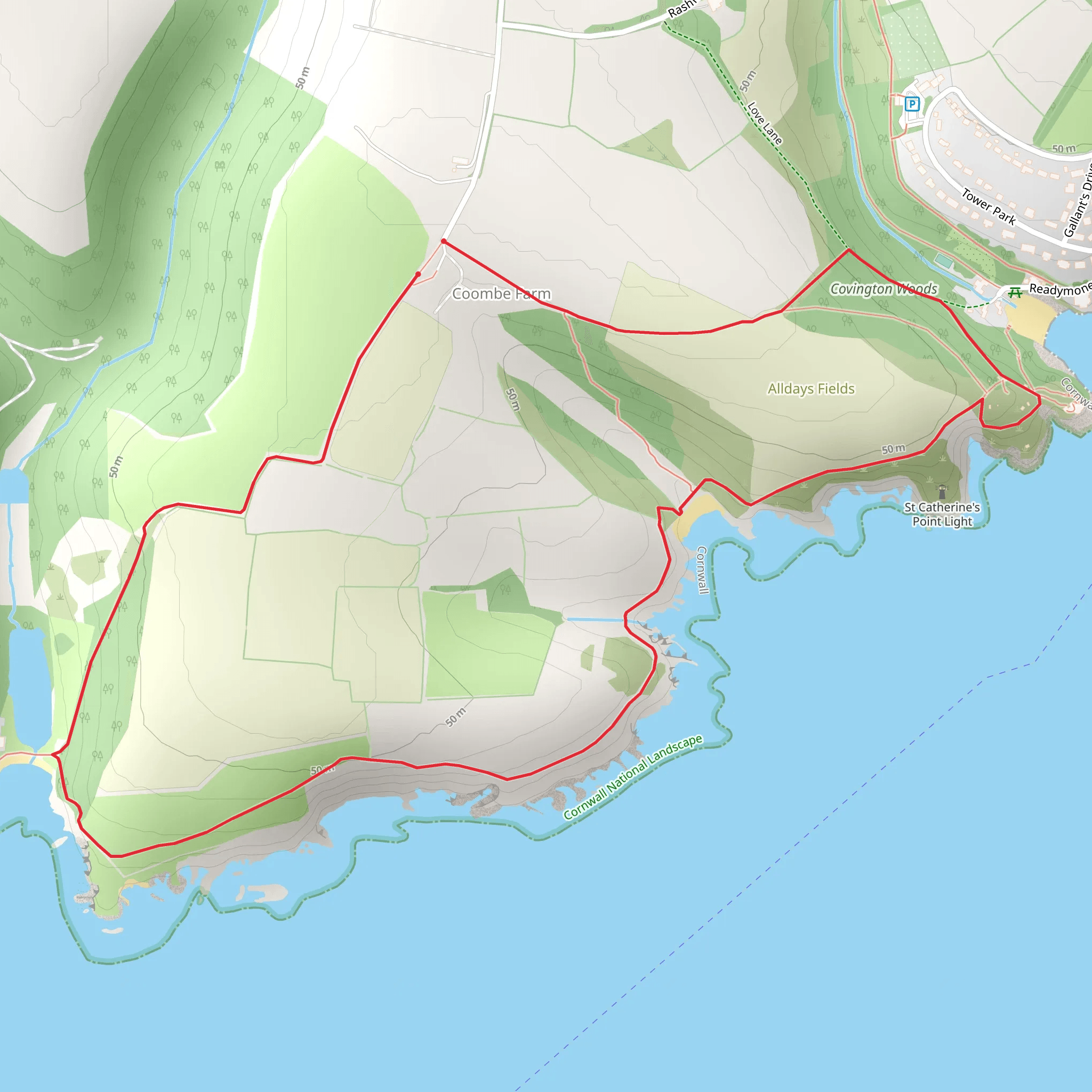 St Catherine's Castle Walk mobile static map