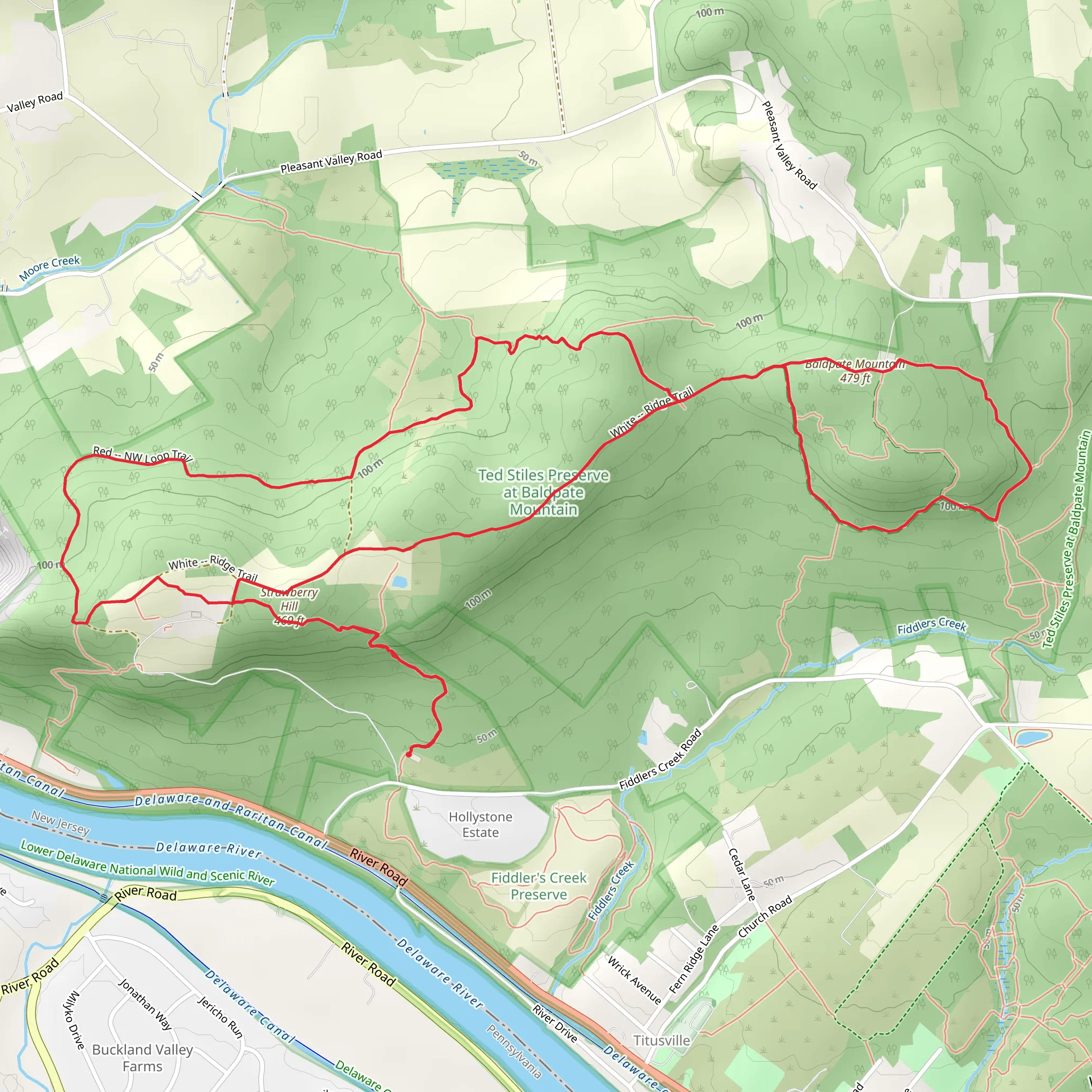 Summit, Copper Hill and Ridge Loop Trail mobile static map