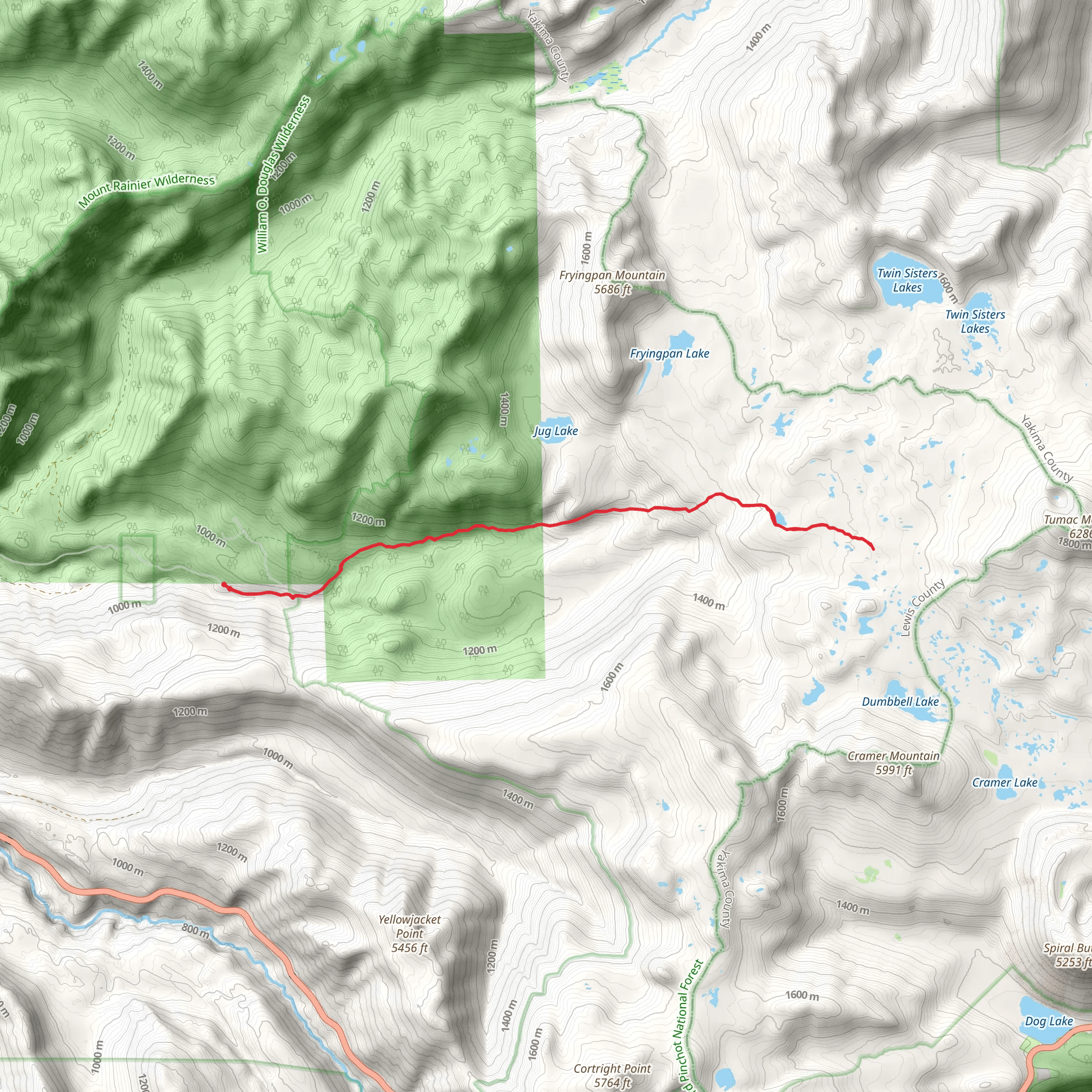 Cowlitz Trail mobile static map