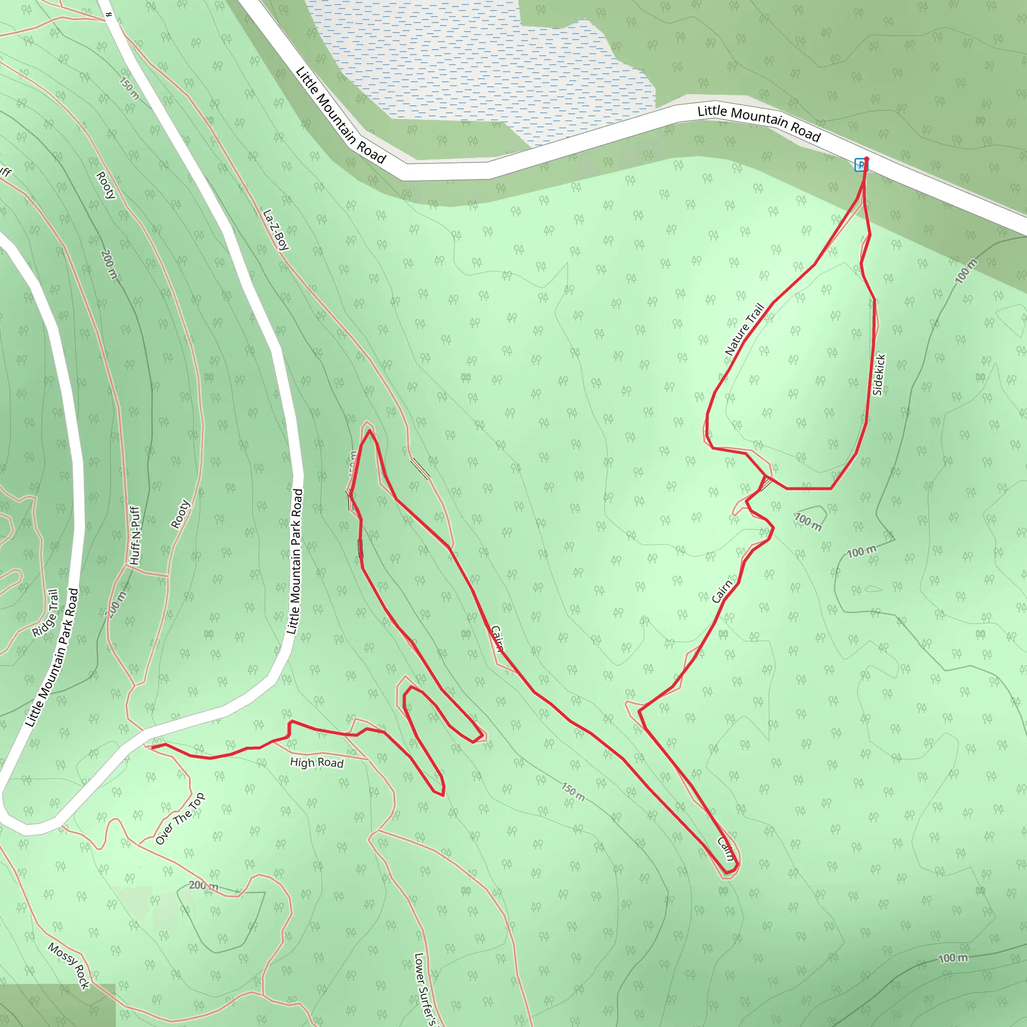 Nature, Cairn and Sidekick Loop Trail mobile static map