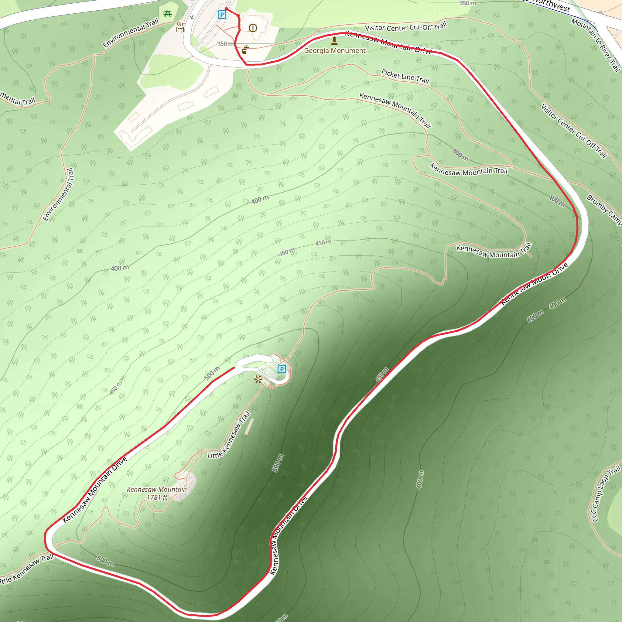 Kennesaw Mountain Drive Walk mobile static map