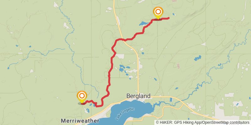 Gogebic Ridge Trail stage 2 Map