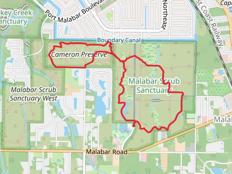 Red Trail, Yellow trail West in Cameron Preserve Loop